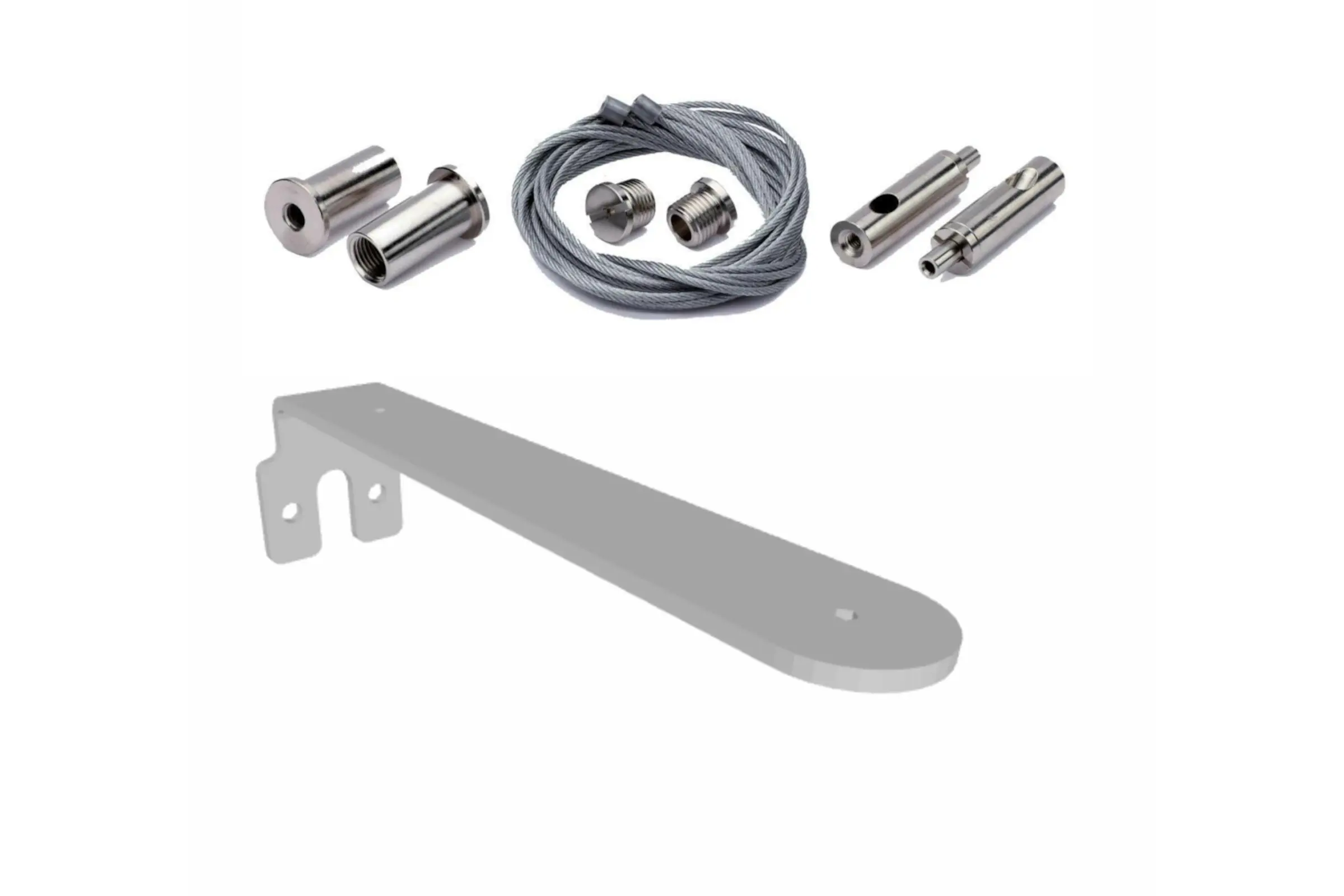 Aufhängeset mit Stahlseil, Endstücken und Halter