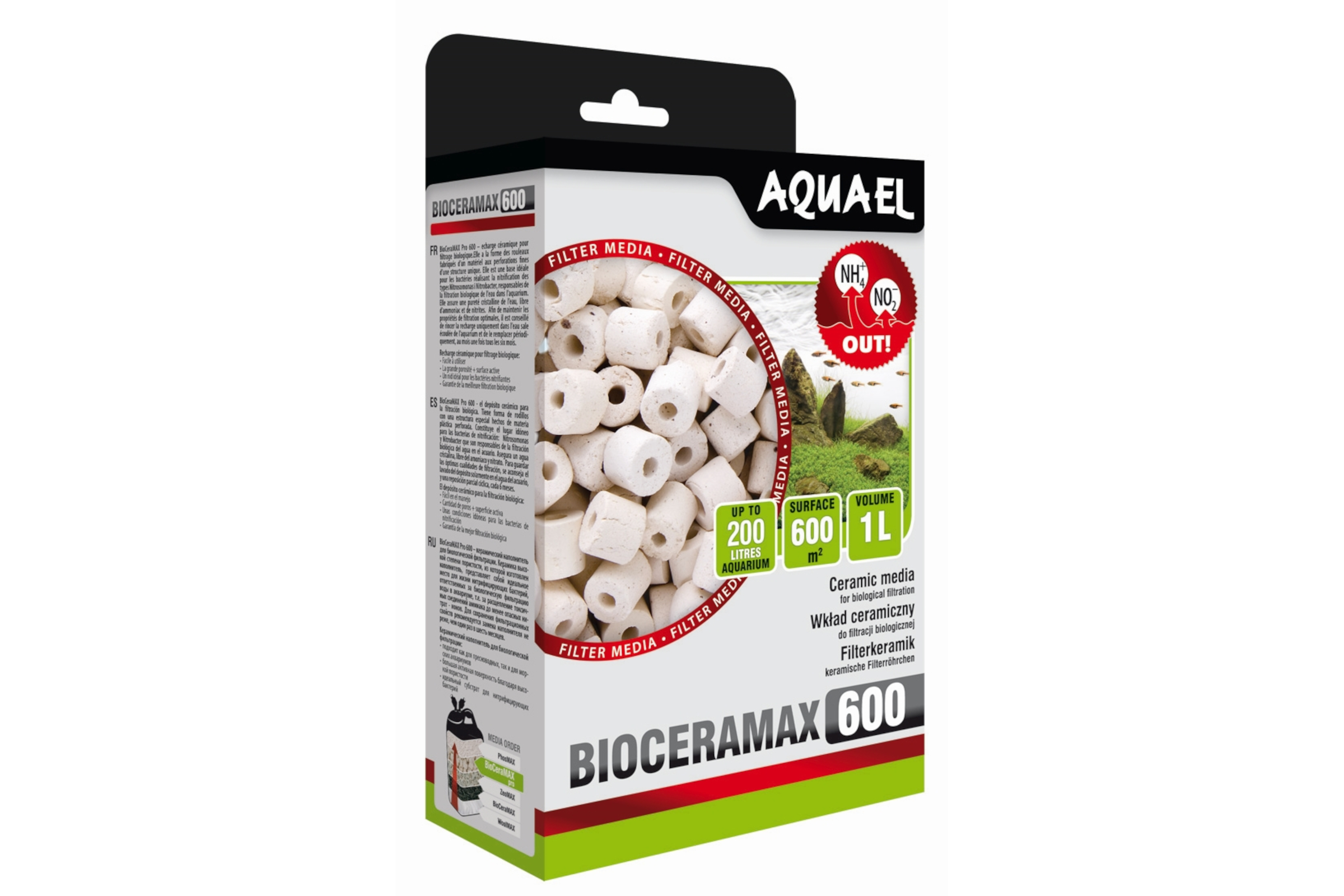 Aquael Filtermedium BioCeraMax 600, Keramikgranulat, 1 L