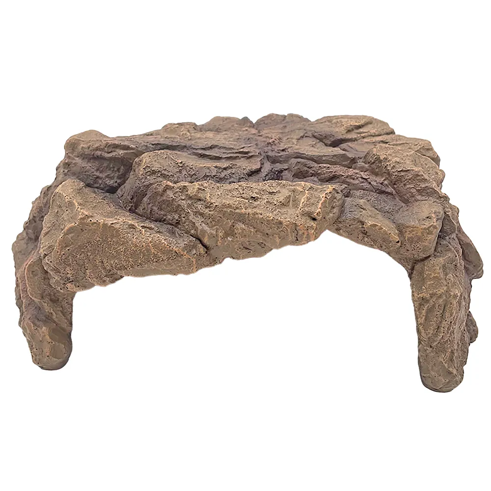 Kunstfelsen-Höhle in naturbrauner Optik für Terrarien, robustes Reptilienversteck und Kletterplattform mit realistischer Gesteinsstruktur