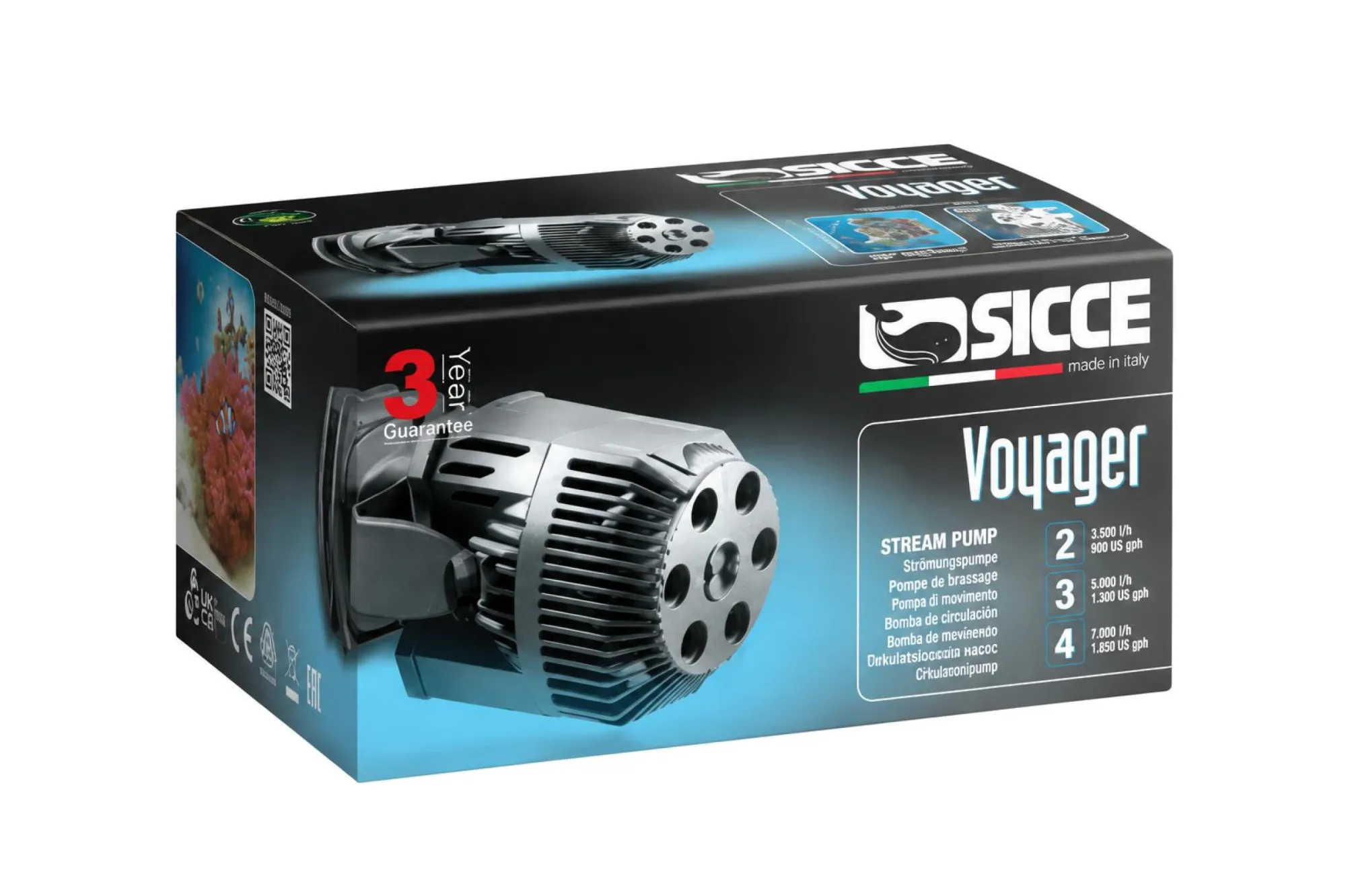 SICCE VOYAGER 3 Strömungspumpe – KI-generierte Abbildung aus Produktreferenz