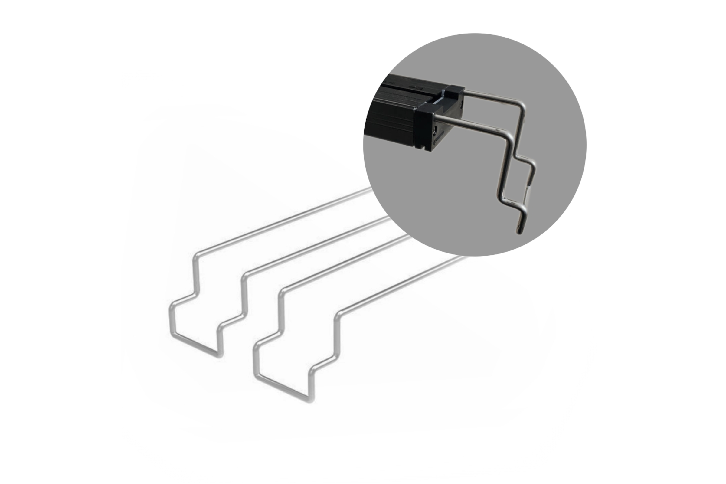 Metall-Kleiderhaken ausziehbar, 3 Stück