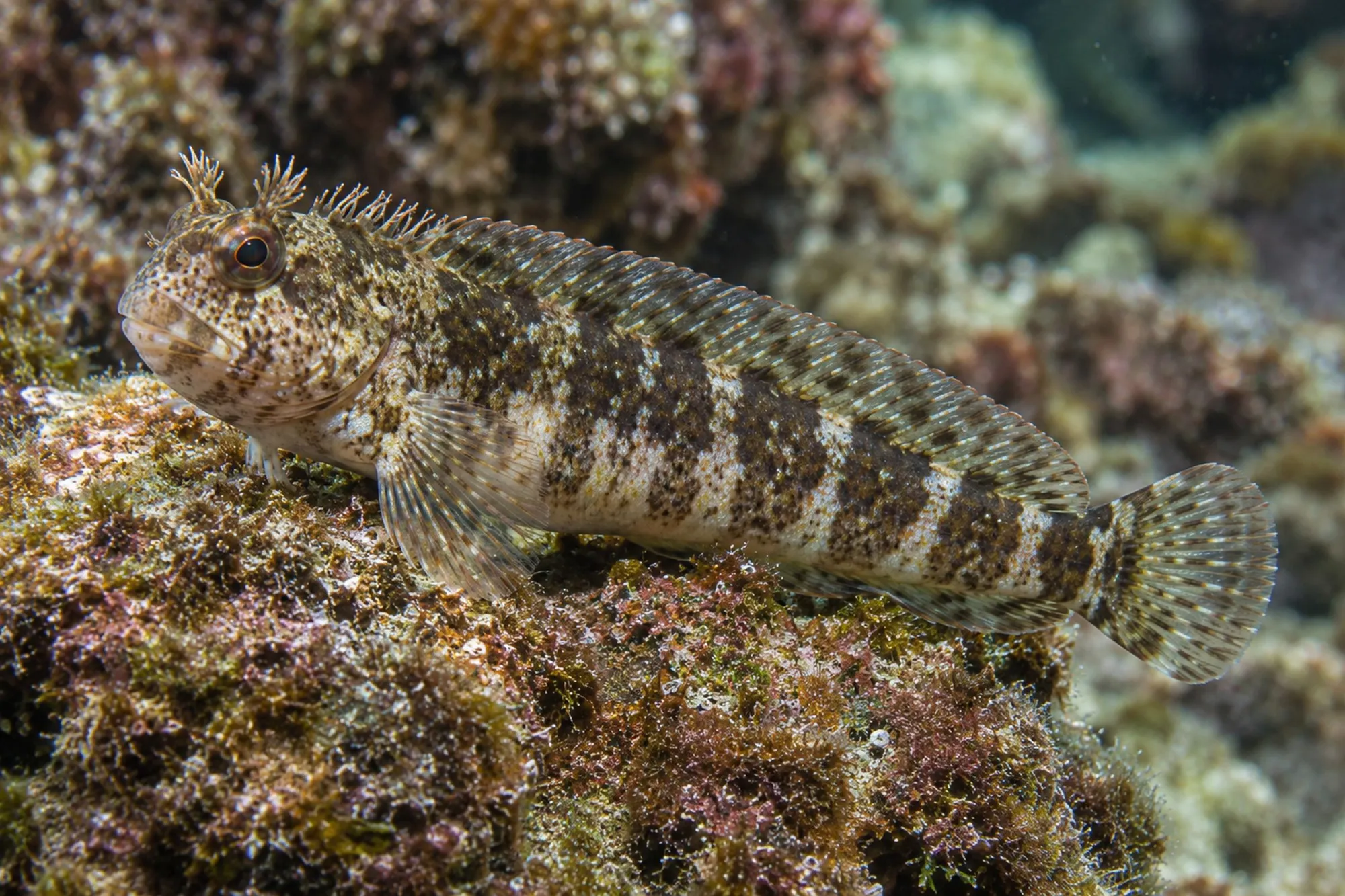Hahnenkamm-Schleimfisch Nachzucht, Scartella cristata