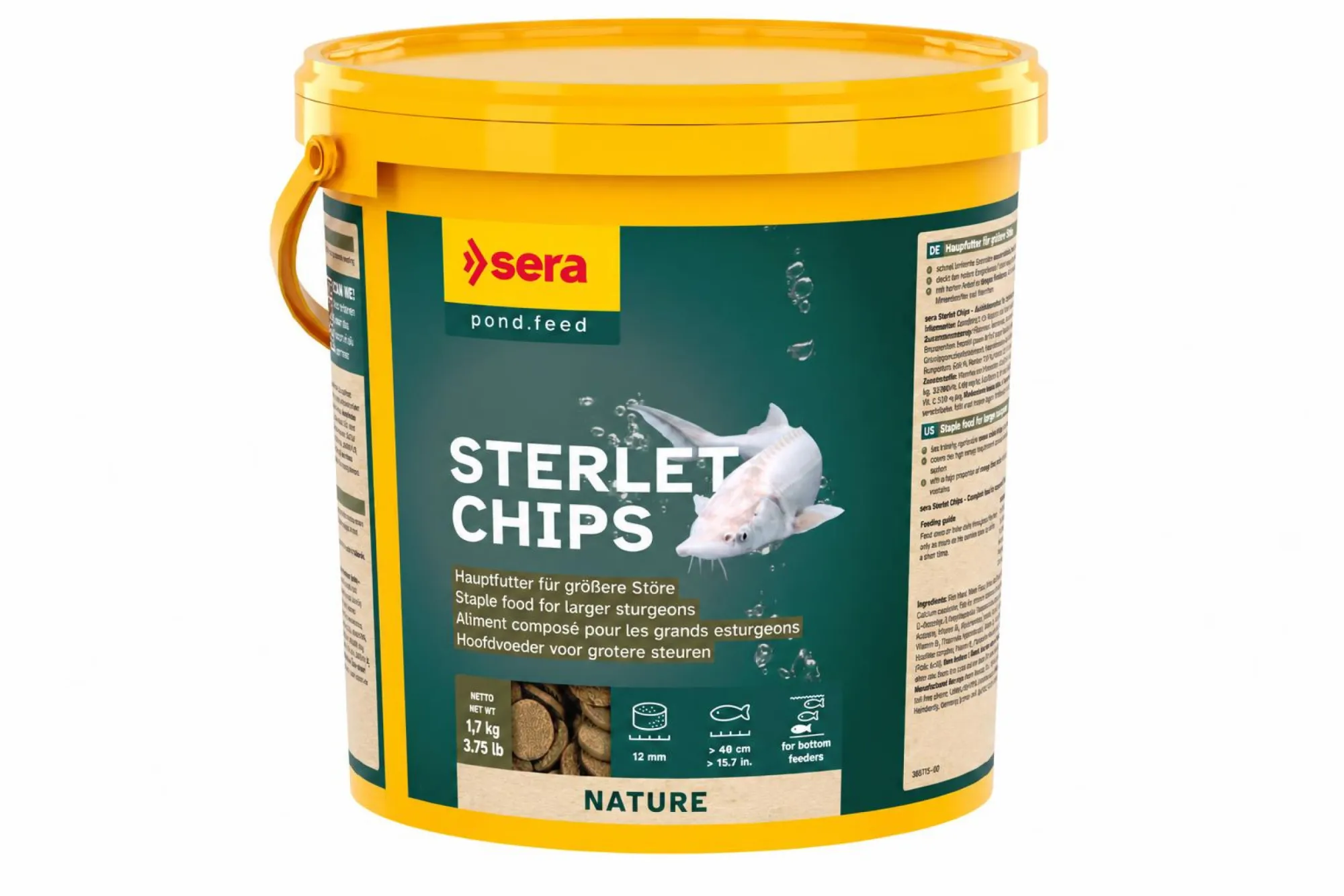 sera Sterlet Chips 3,8 L (1,7 kg) – KI-generierte Abbildung aus Produktreferenz