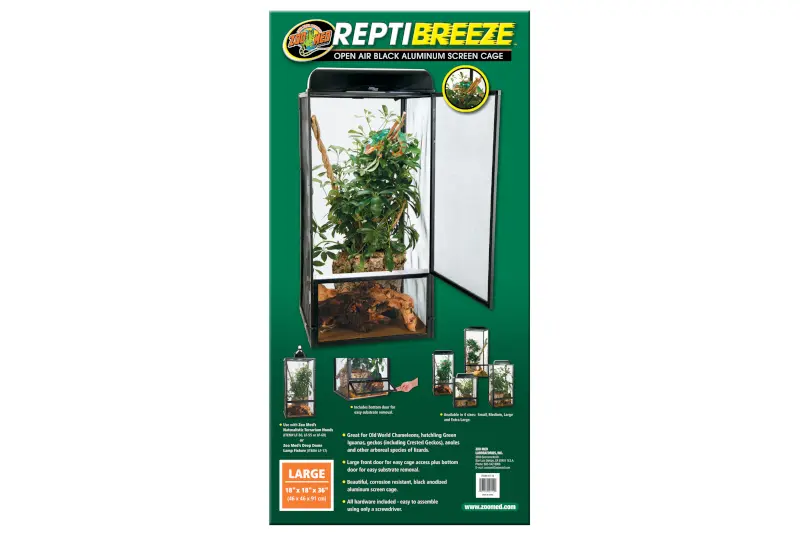 Zoomed ReptiBreeze Alum Screen Cage, Terrarium, 46x46x92 cm