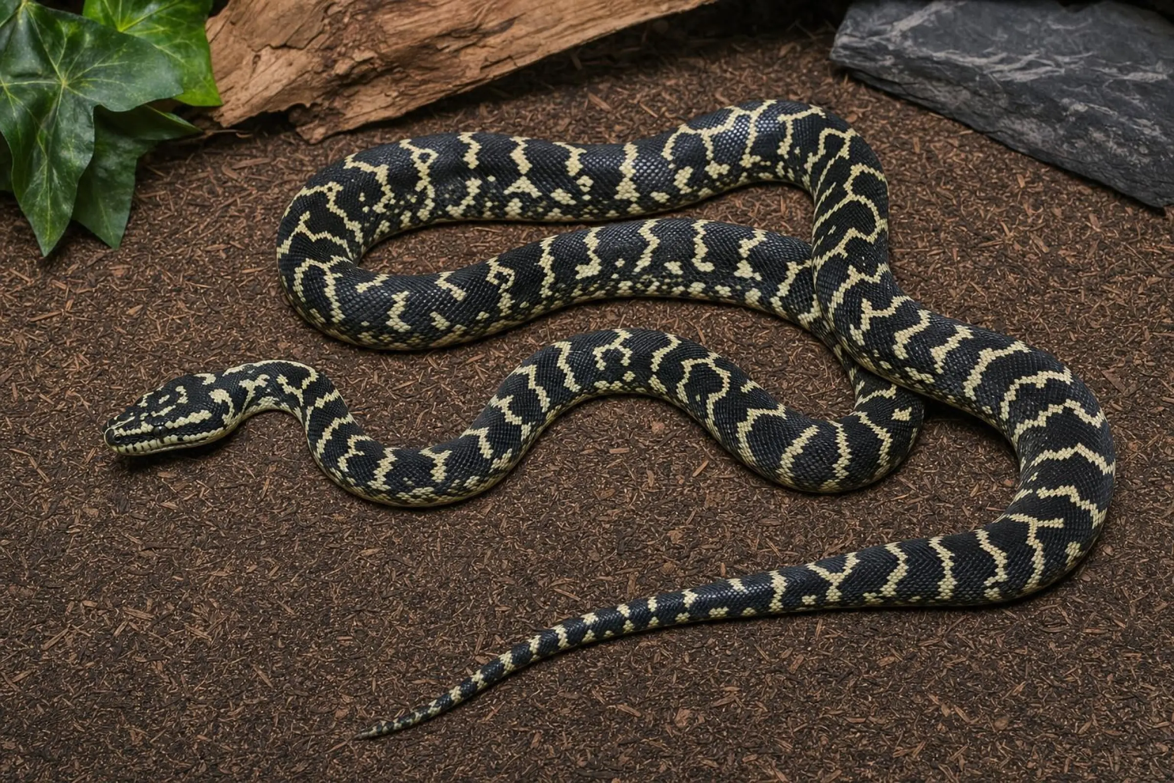 Jaguar-Rautenpython, Morelia spilota