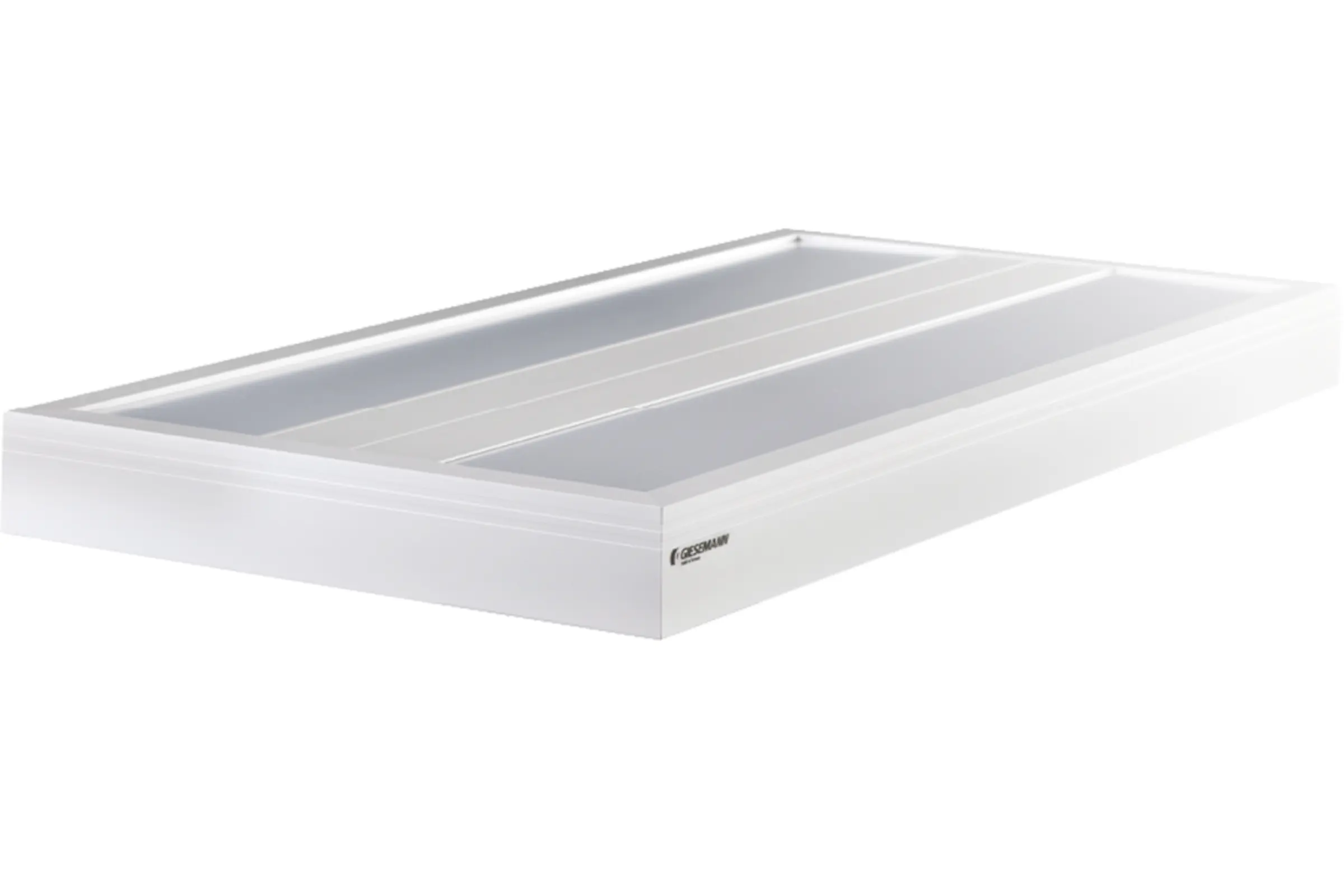 Weißes flaches Lichtpanel mit drei opaken Feldern