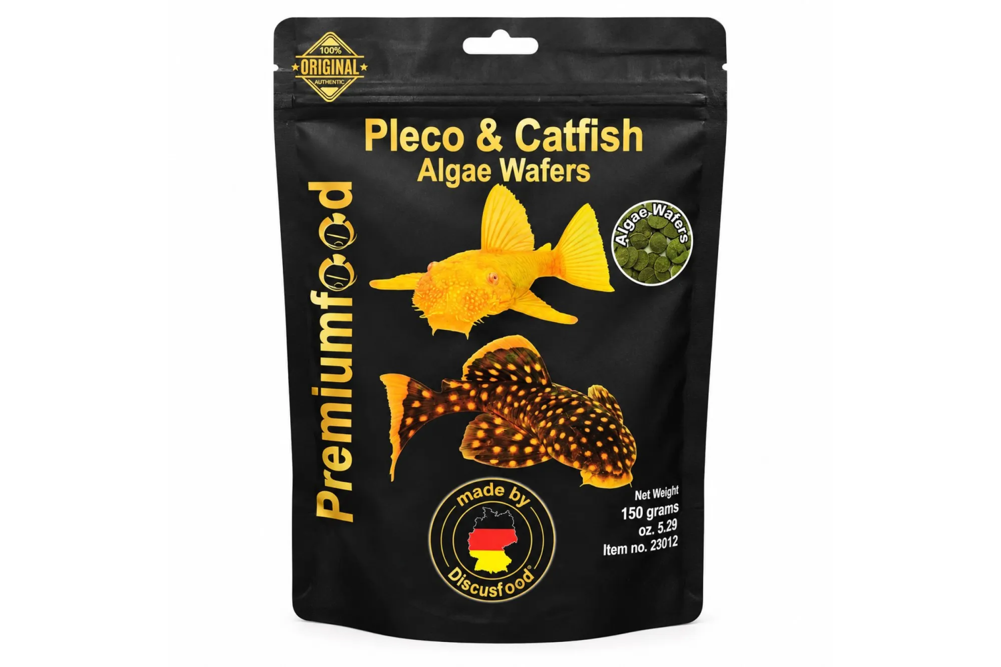 DISCUSFOOD PLECO und CATFISH ALGAE WAFERS 150g – KI-generiertes Produktbild