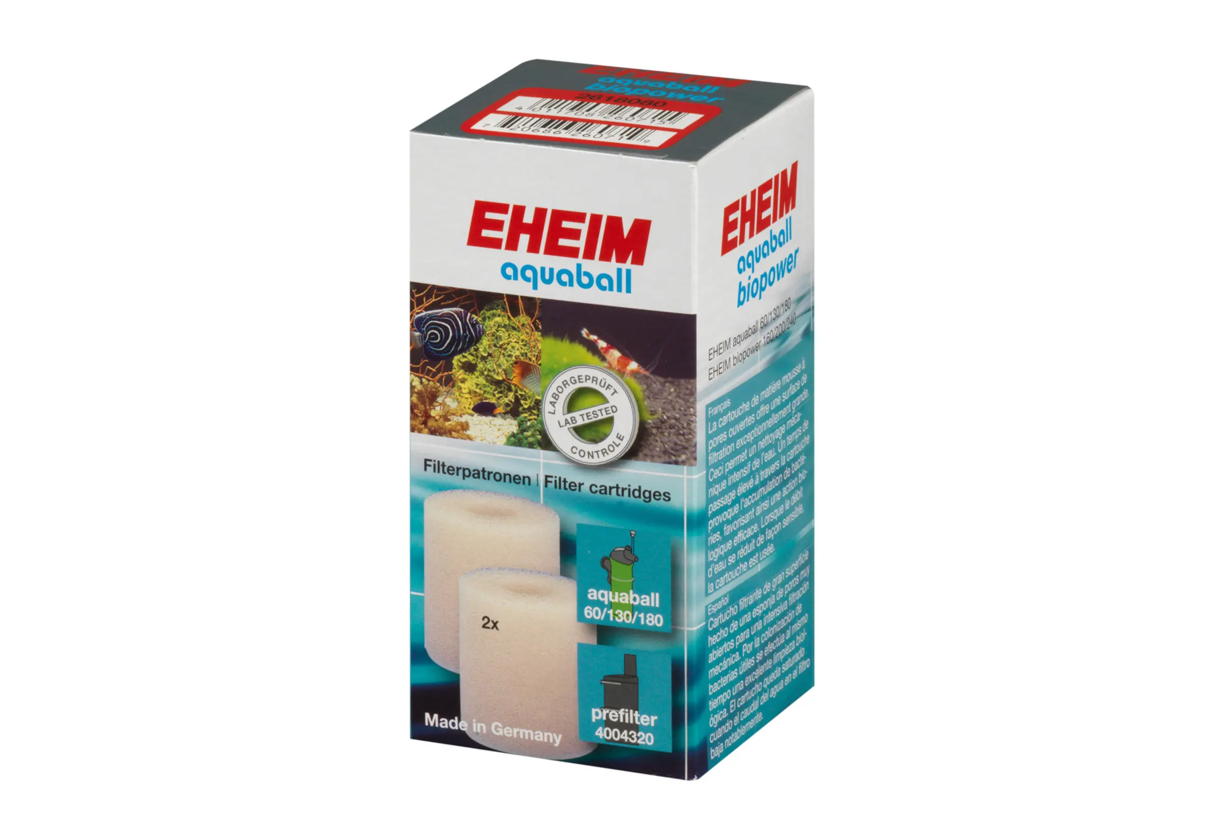 Eheim Filterpatrone 2 Stück für aquaball, biopower & Vorfilter
