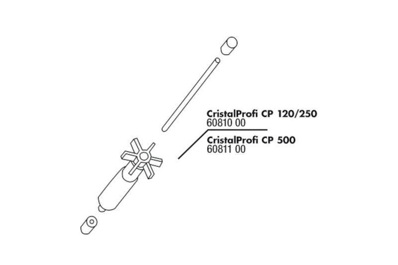 JBL CristalProfi 500 Rotor mit Achse + Gummilager
