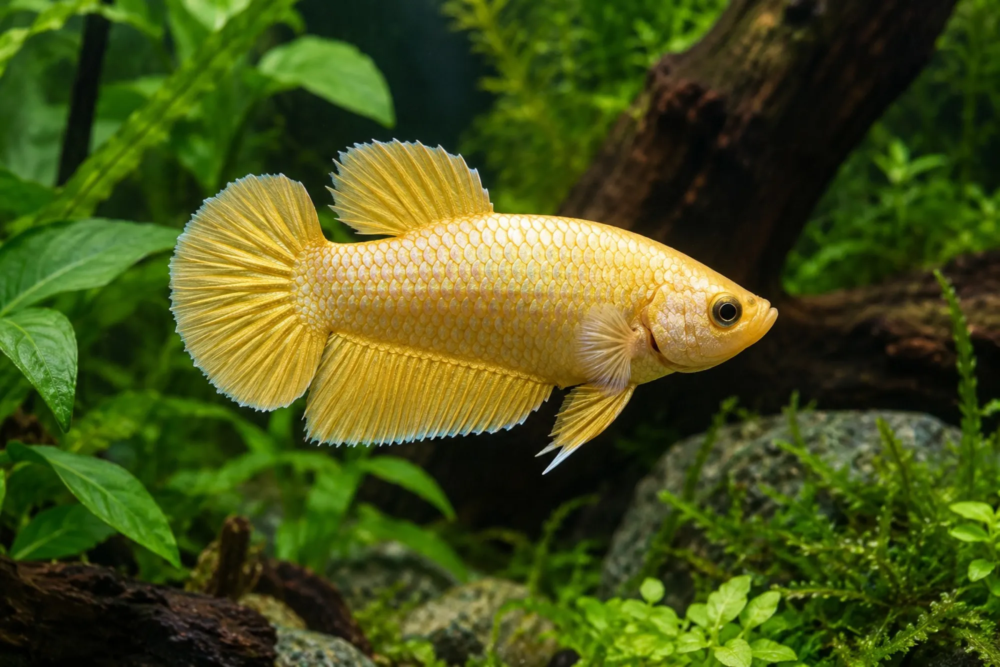 Goldener Plakat-Kampffisch, Männchen, Betta splendens