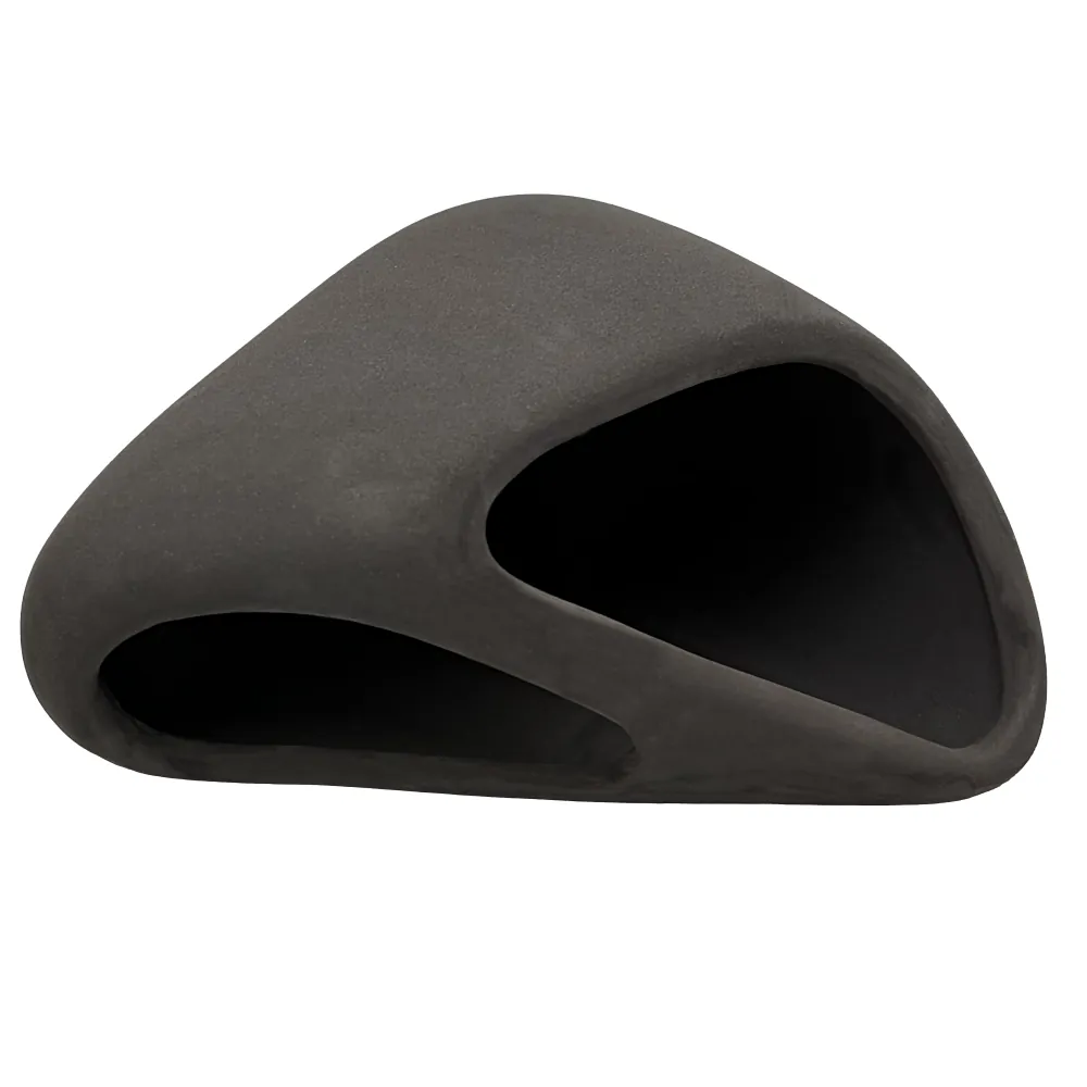 Hobby Wave Cave 2 dark: dunkelgraue, glatt gebrannte Keramikhöhle mit zwei Eingängen, 17 x 16 x 8,5 cm – sicherer Rückzugsort für Garnelen, Fische und Krebse im Süßwasseraquarium