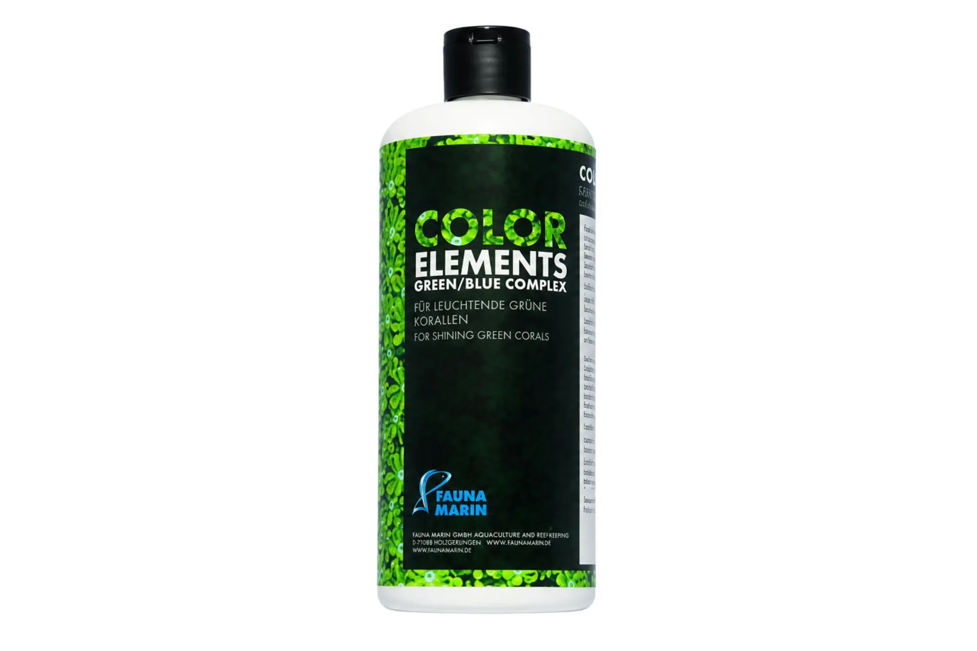 Fauna Marin Color Elements Green Blue Complex 250 ml – KI-generierte Abbildung aus Produktreferenz