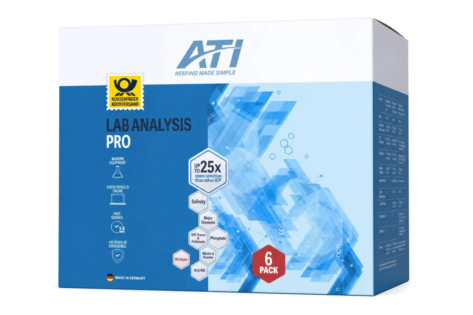 ATI ICP Laboranalyse Pro 6er Pack inkl. Rückversand DE – KI-generierte Abbildung aus Produktreferenz