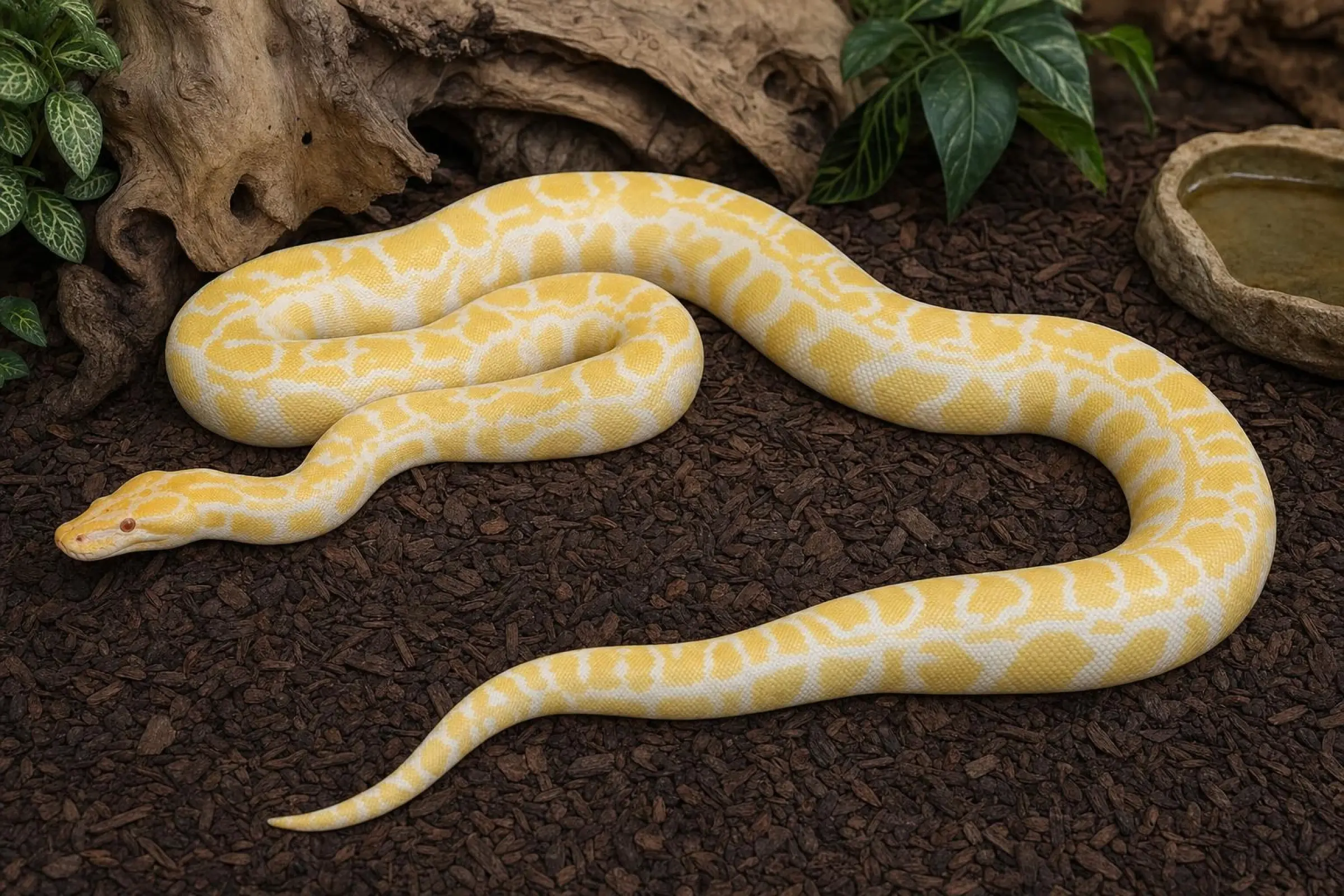 Dunkler Tigerpython „Albino“, Python bivittatus