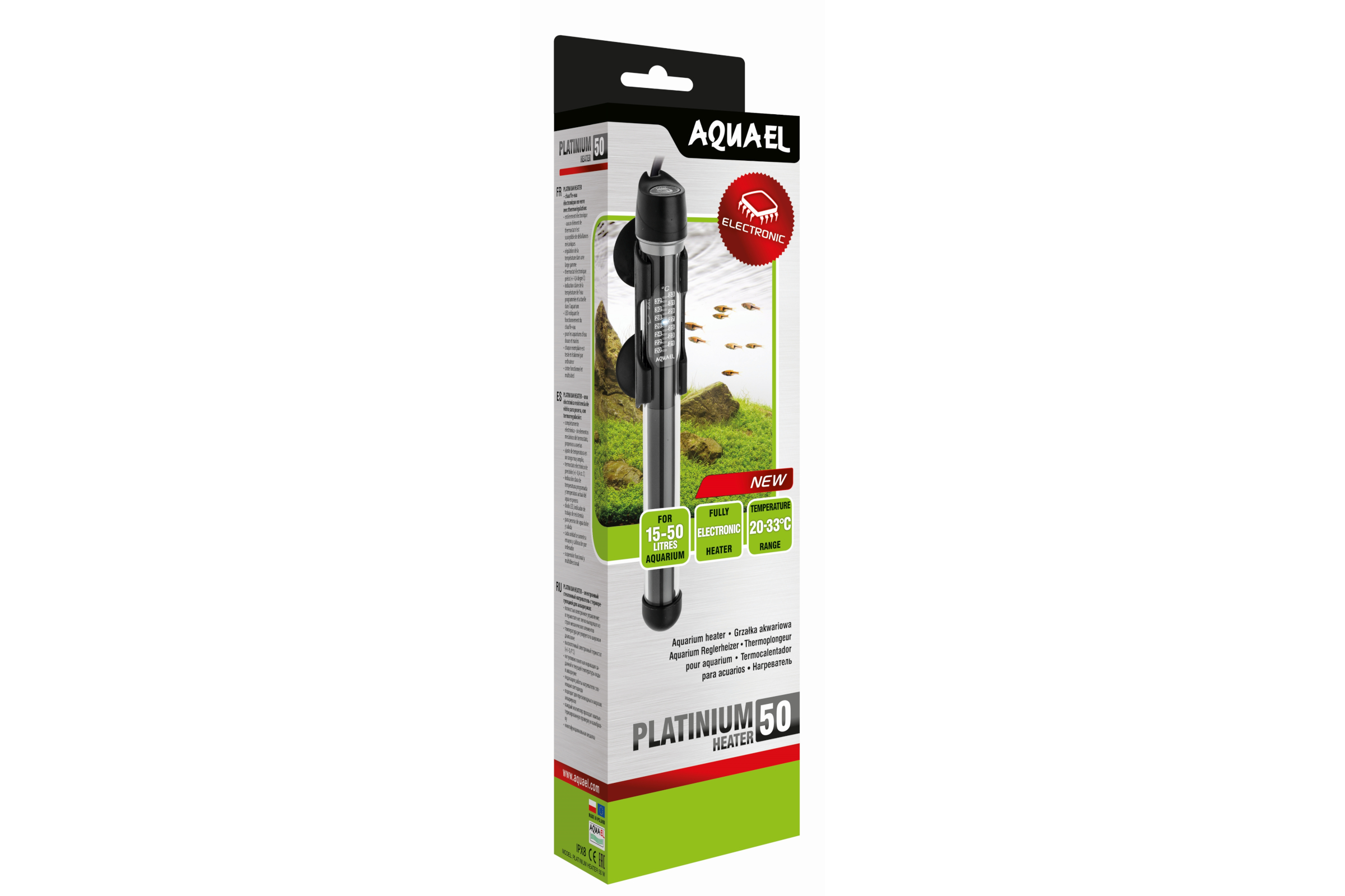 Aquael Platinium Heater, Glas-Heizstab, 50 W