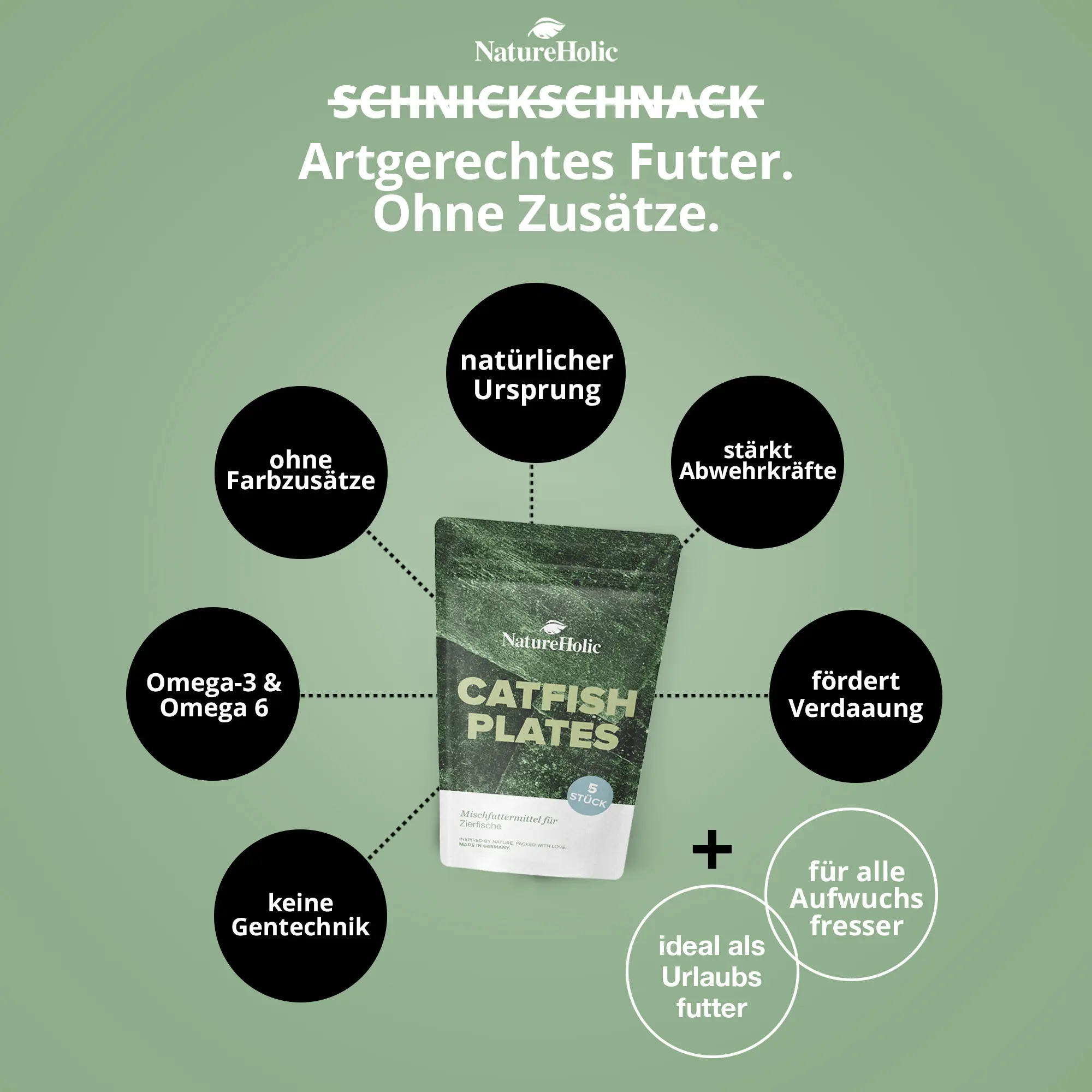 Packung NatureHolic Catfish Plates, Artgerechtes Futter