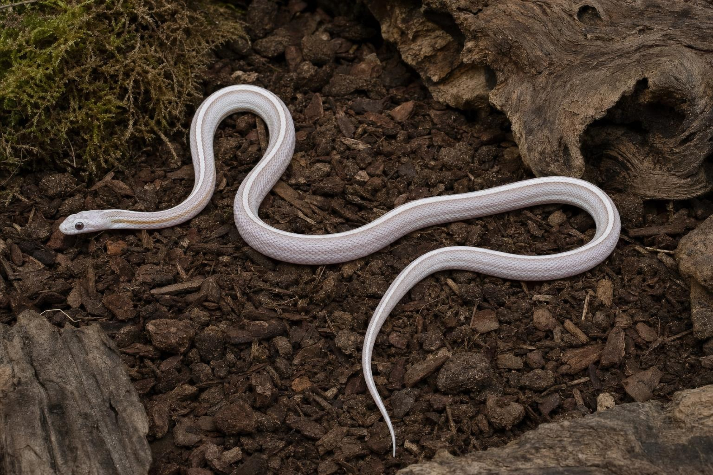 Kornnatter „Ultramel Anery Motley Tessera“, Pantherophis guttatus