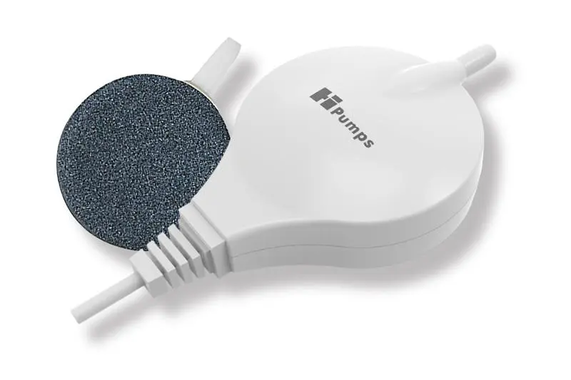 HiPumps Nano Piezo Luftpumpe, rund weiß, Durchlüfterpumpe, 18 l/h ( Ausgelistet)