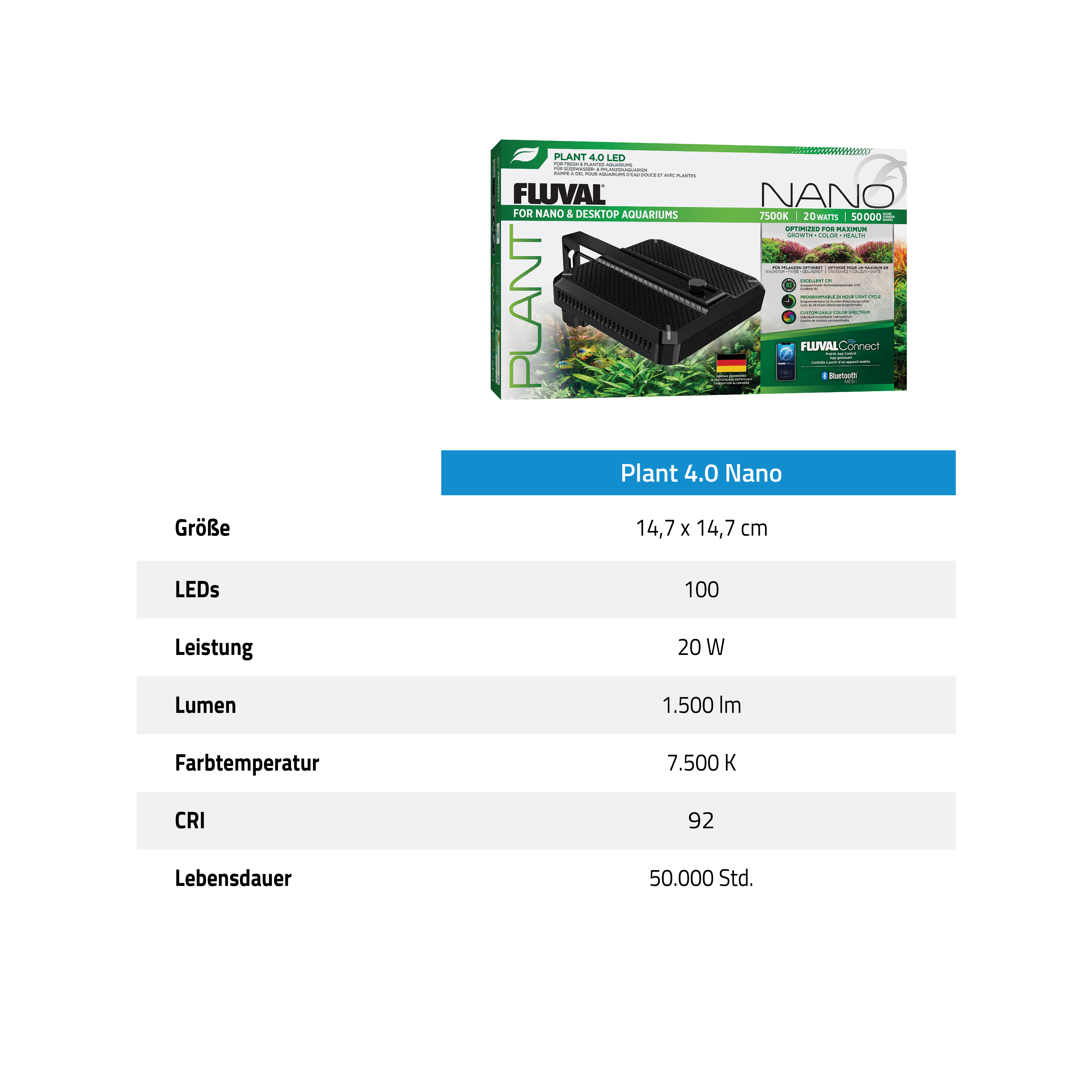 Fluval Nano Plant 4.0 LED, 20W, BT
