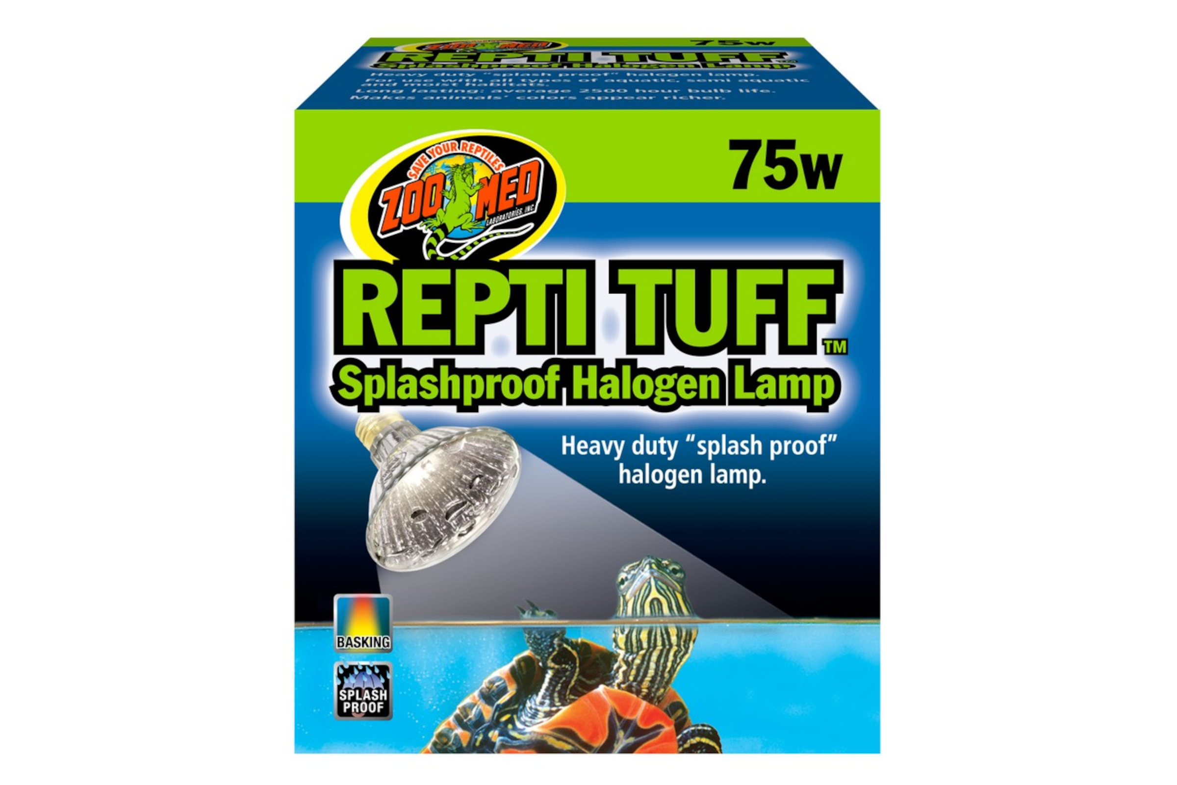 Zoomed Repti Tuff Splashproof Halogen Lamp, Wärmelampe, 75 W