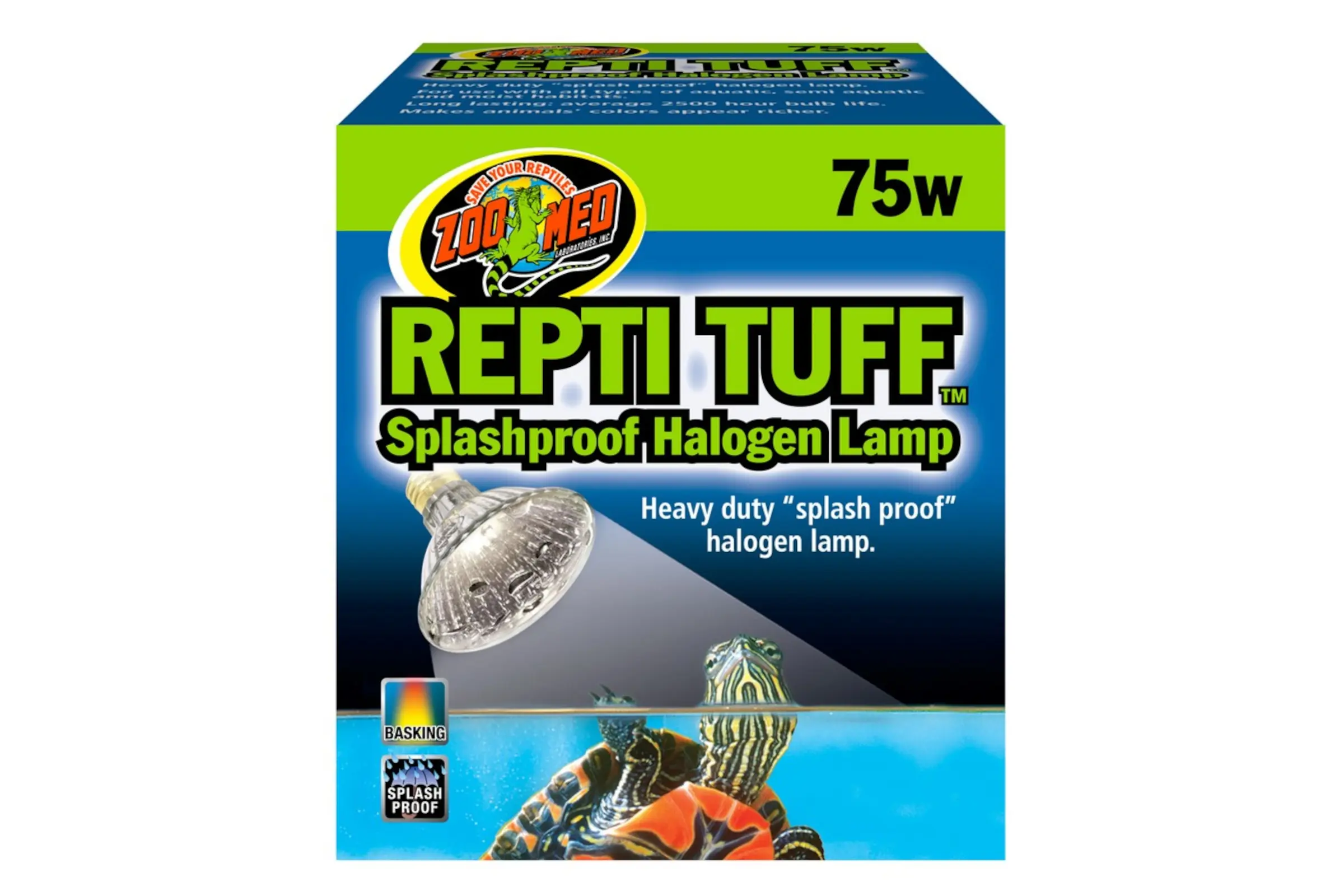 Zoomed Repti Tuff Splashproof Halogen Lamp, Wärmelampe, 75 W
