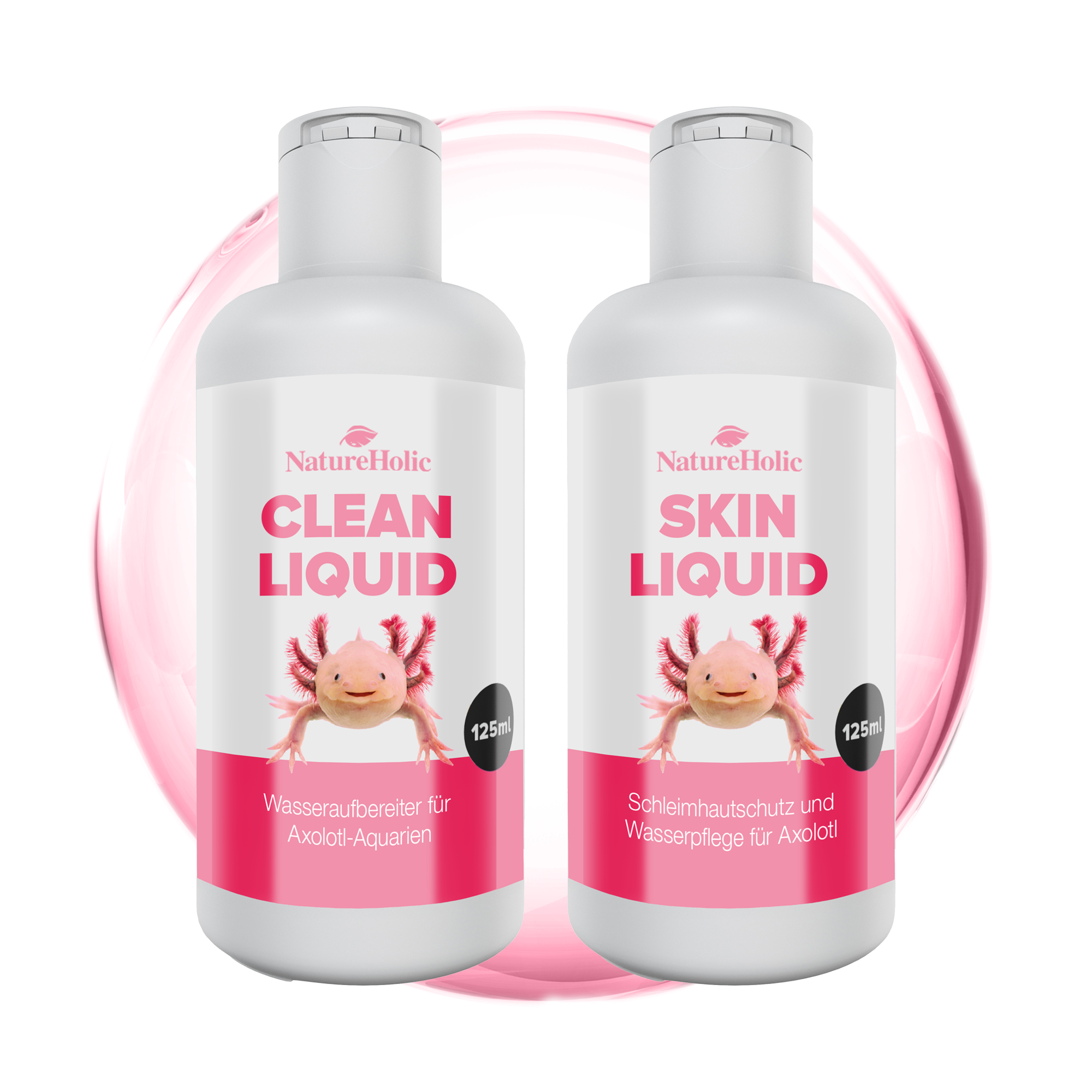 NatureHolic Axolotl Wasserpflege-Set, Schleimhautschutz & Schadstoffentfernung 