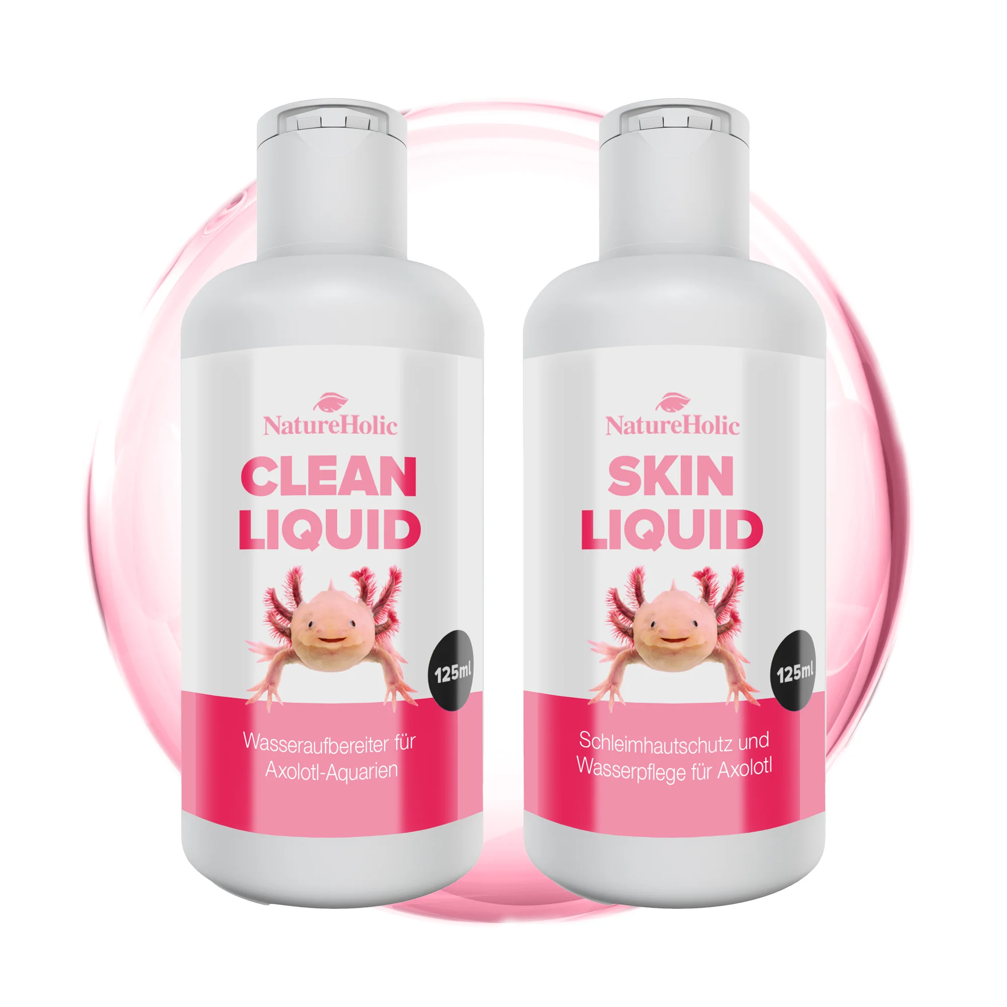 NatureHolic Axolotl Wasserpflege-Set, Schleimhautschutz & Schadstoffentfernung 