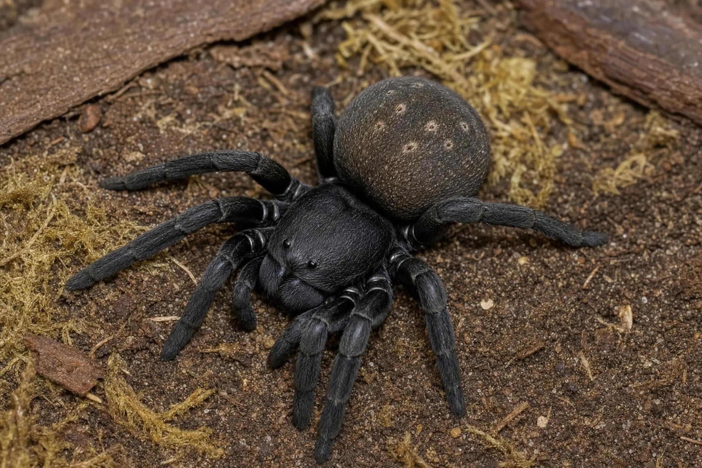 Namibische Stachel-Samtspinne, Gandanameno echinata