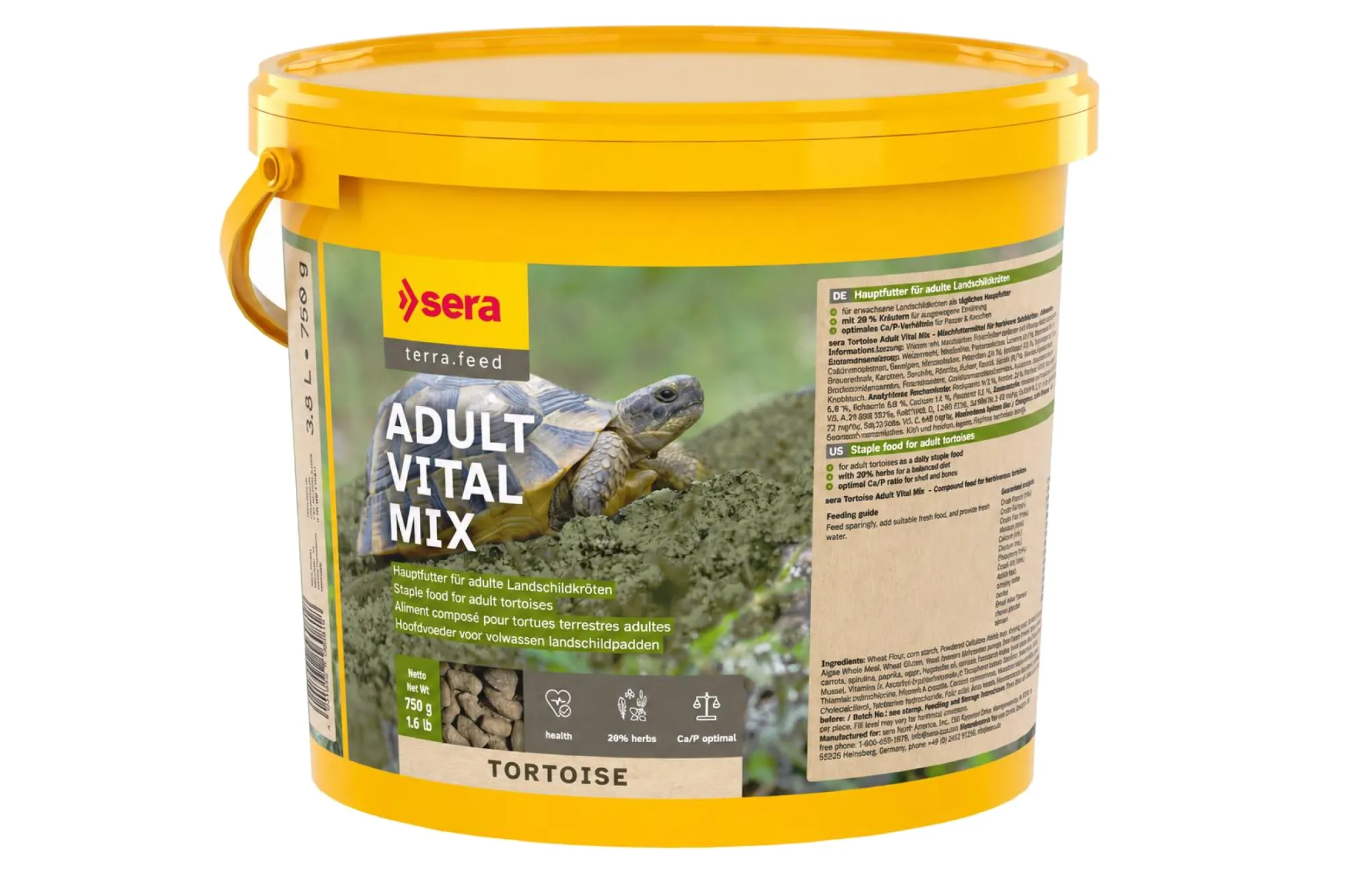 sera Tortoise Adult Vital Mix 3,8 L (750 g) – KI-generierte Abbildung aus Produktreferenz