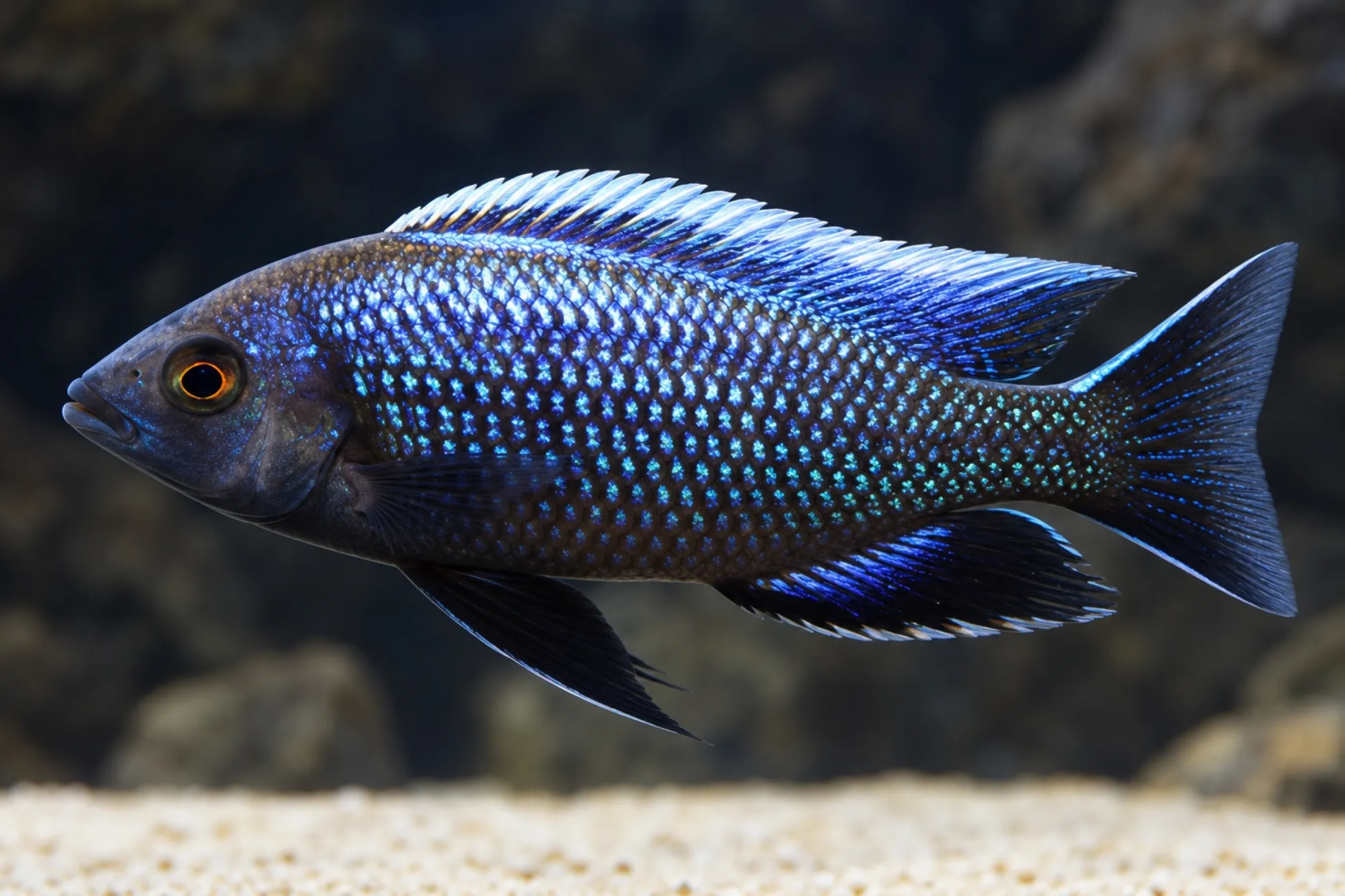 Blauer Utaka-Buntbarsch, Copadichromis cyaneus