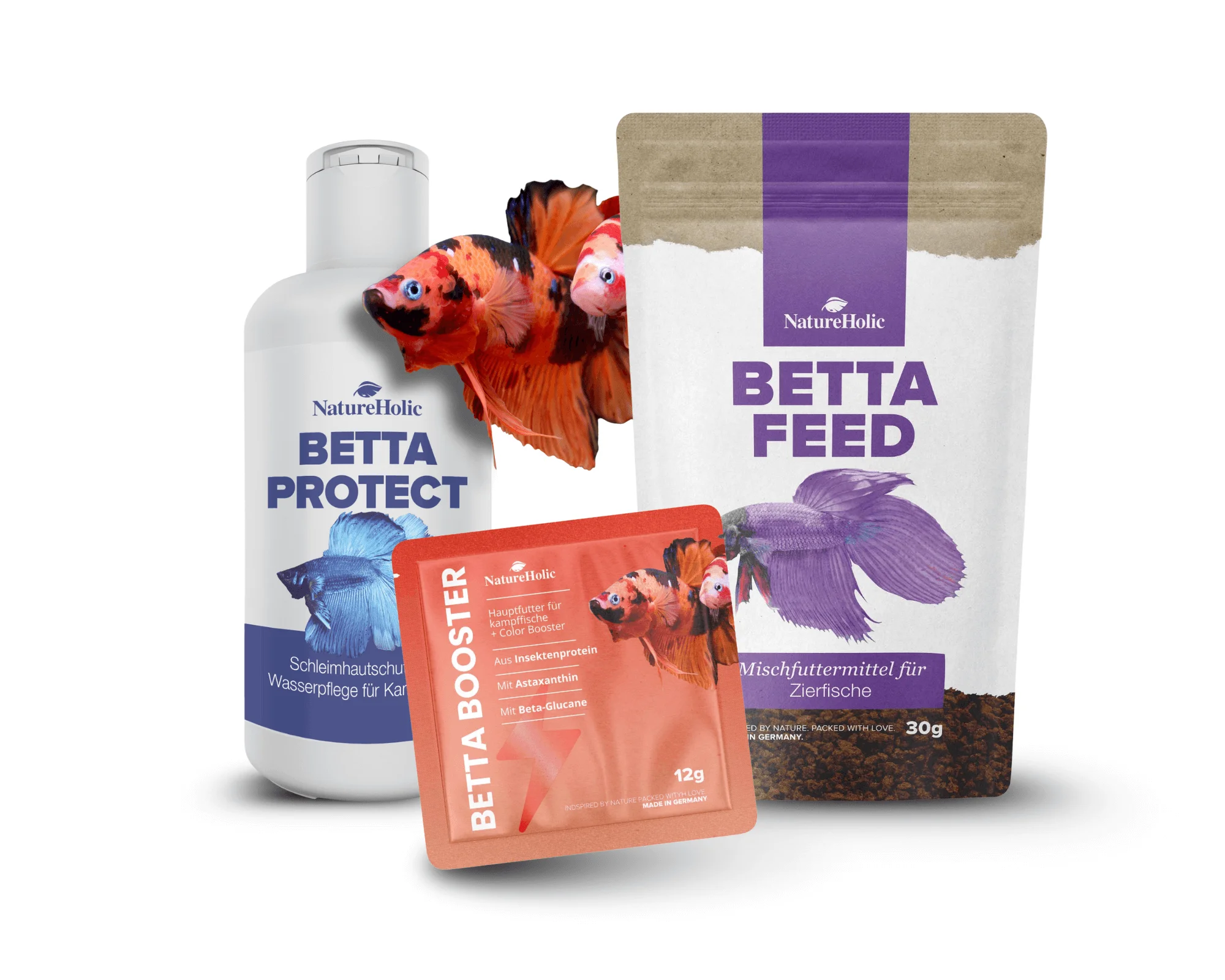 NatureHolic Alles für Kampffische Set - Komplett Pflege & Futter für Kampffische
