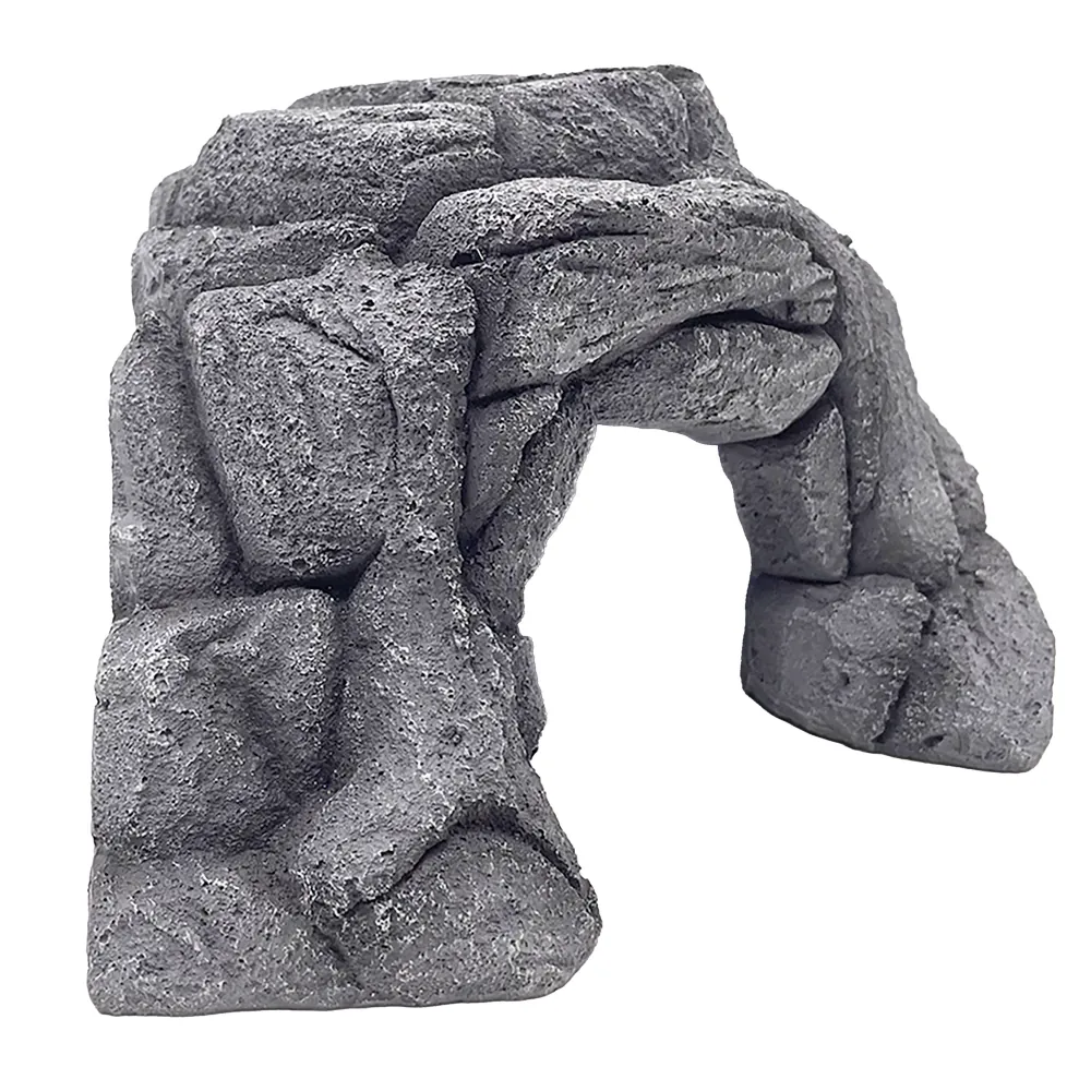 Hobby Rocky Corner Shelter Eck-Felsversteck (19 × 17,5 × 13,5 cm) aus wasserneutralem Polyresin; Felswand mit Höhlung für Terrarium, Aquarium und Paludarium – sicherer Rückzugsort in Ecke
