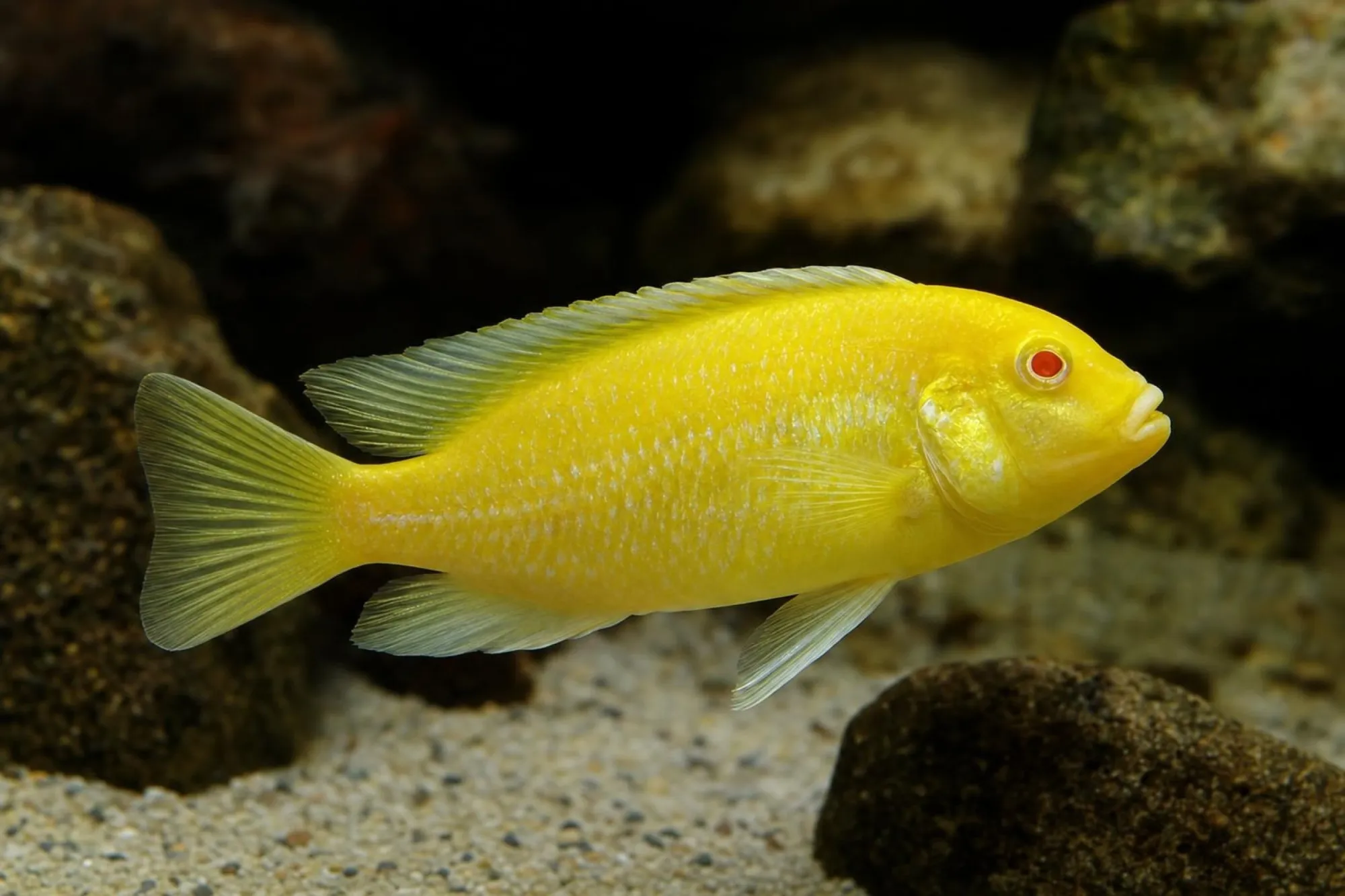 Yellow-Labidochromis Albino, Labidochromis caeruleus