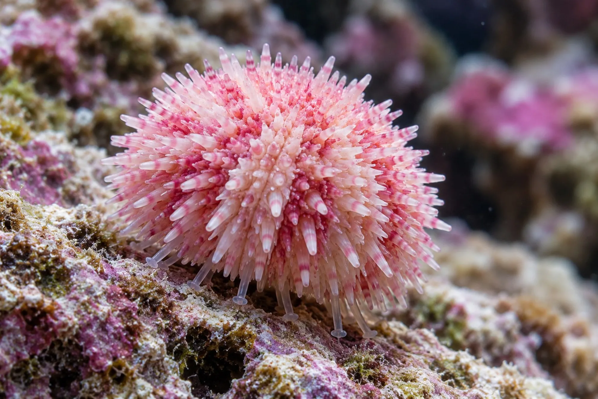 Pink Lady Seeigel, Salmacis spec.