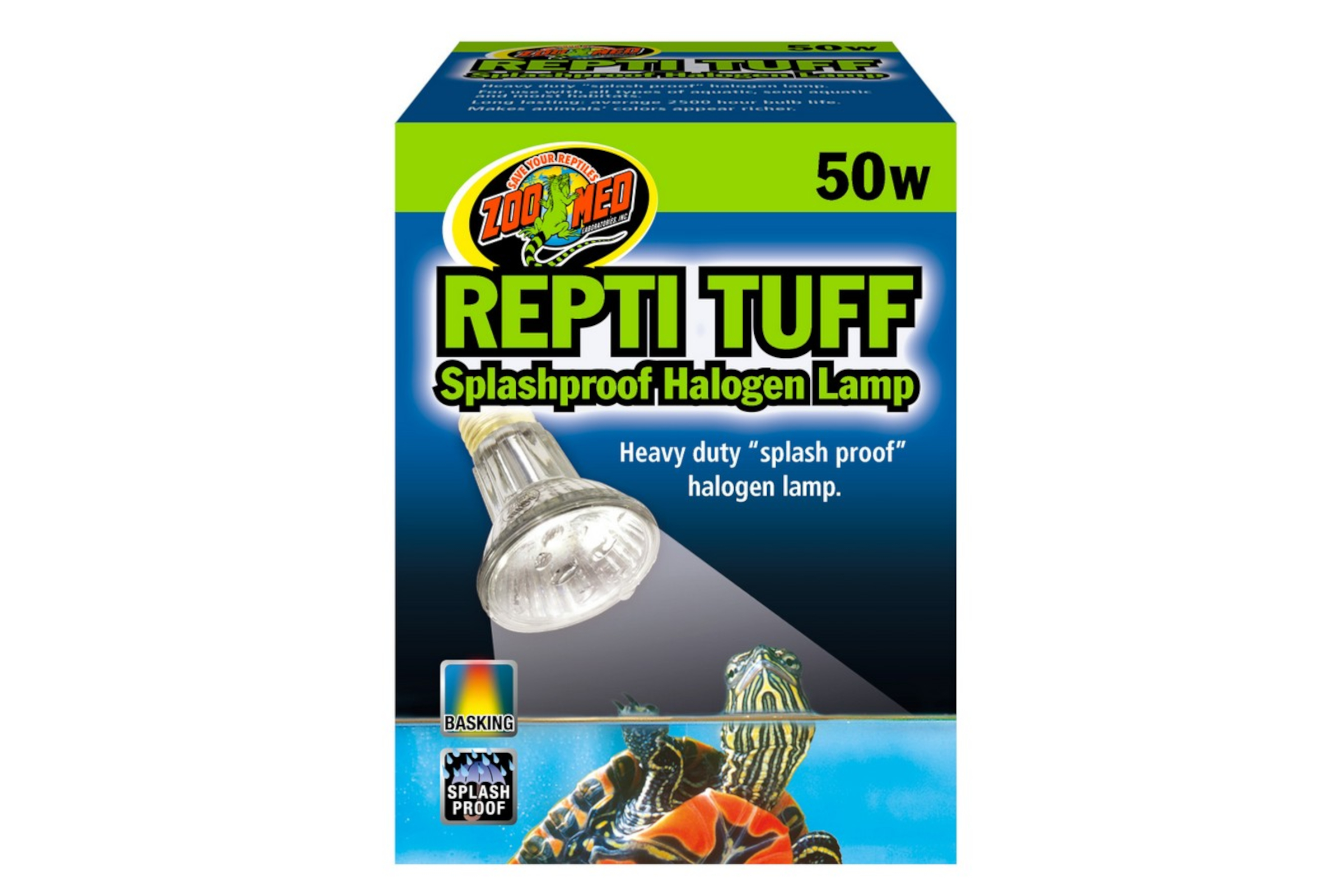 Zoomed Repti Tuff Splashproof Halogen Lamp, Wärmelampe, 50 W