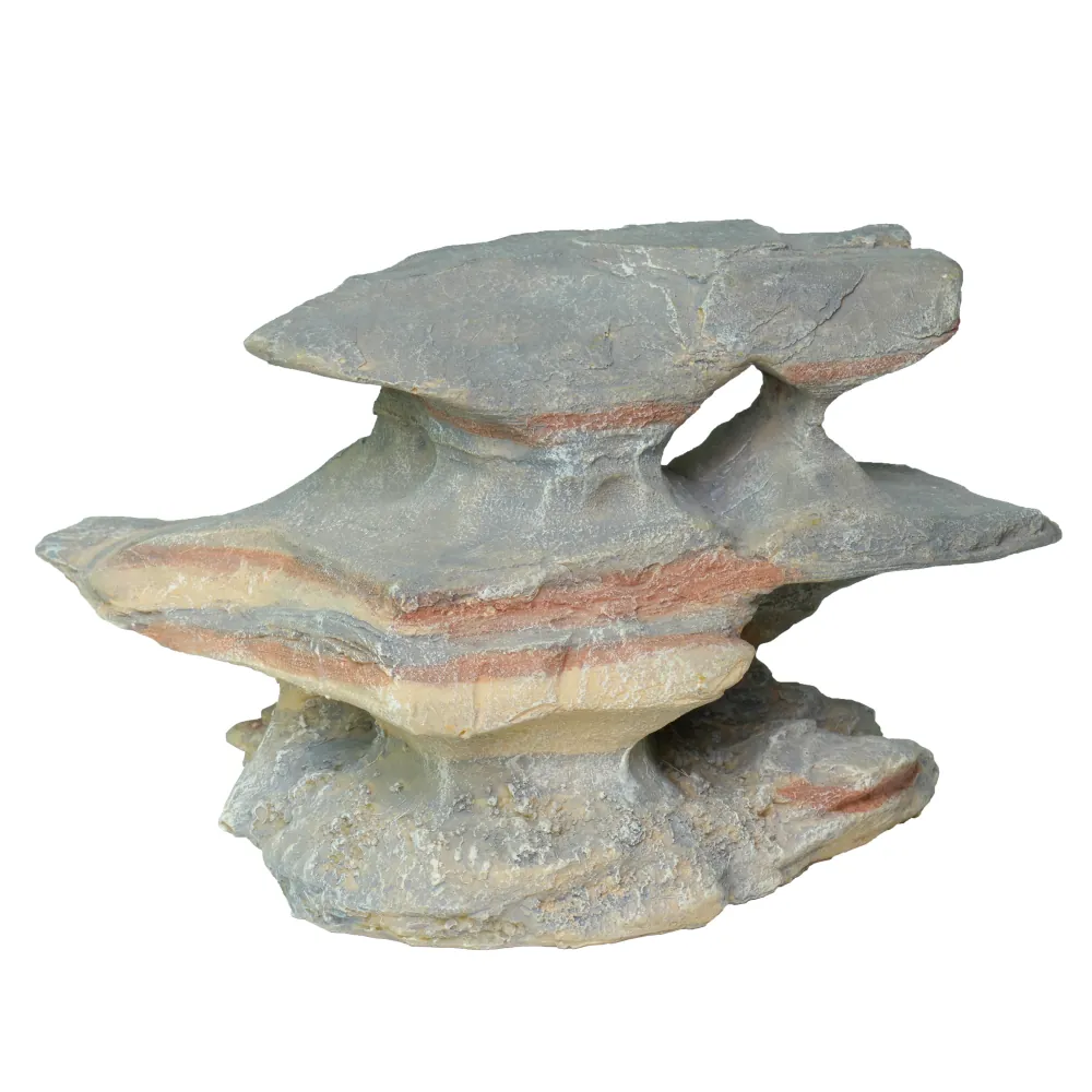 Hobby Sunset Rock 2 Deko-Felsen, rötlich-graue Schichtung wie Sedimentgestein, Verstecke und Liegeflächen für Reptilien, Amphibien, Fische und Wirbellose, Maße 16×11×10 cm
