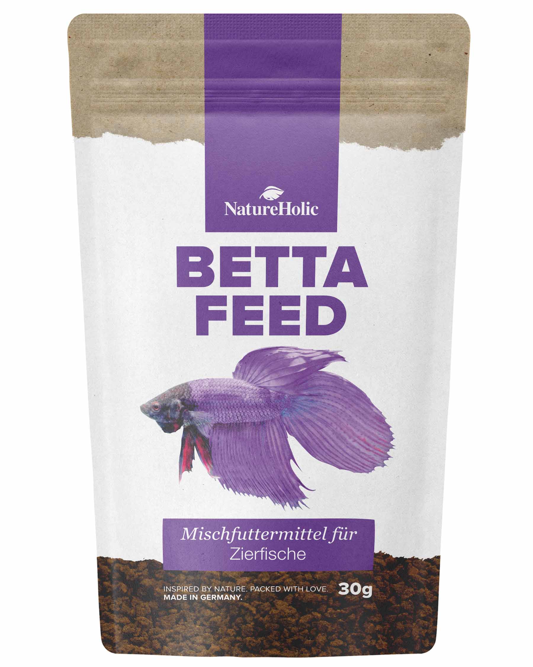 NatureHolic Bettafeed, Spezialfutter für Kampffische, 30 g