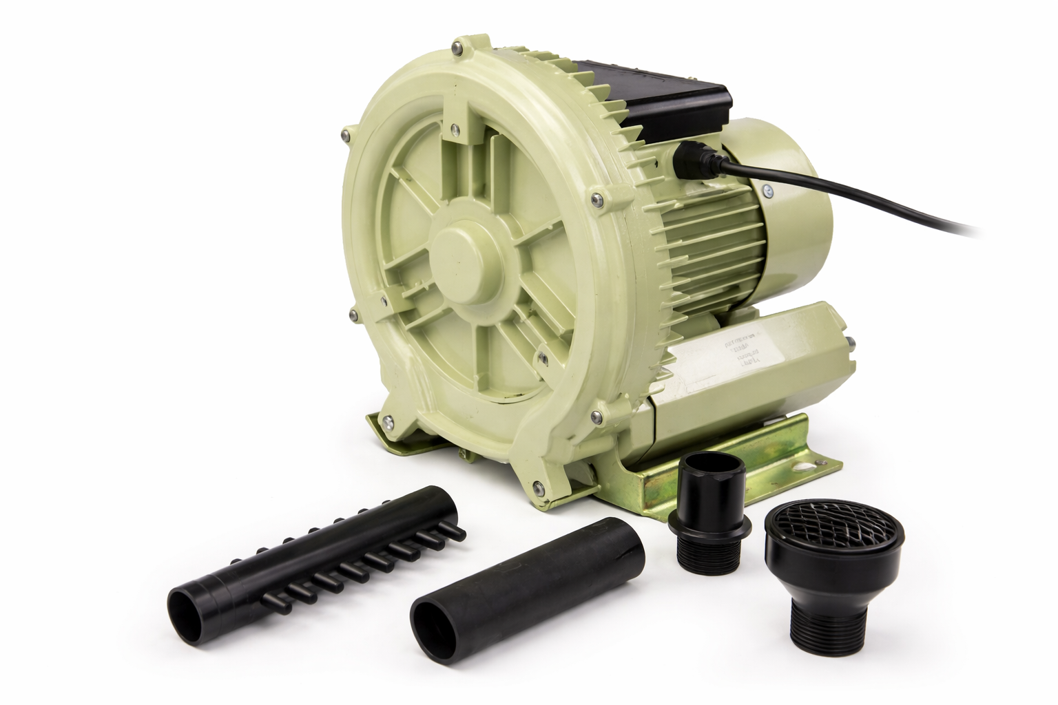 OSAGA Ringverdichter Vortex-Gebläse mit Luftverteiler und Anschlüssen, kräftiger Dauerbetrieb für zentrale Belüftung, viele Ausgänge und große Luftmengen – ideal für größere Becken und Luftnetze