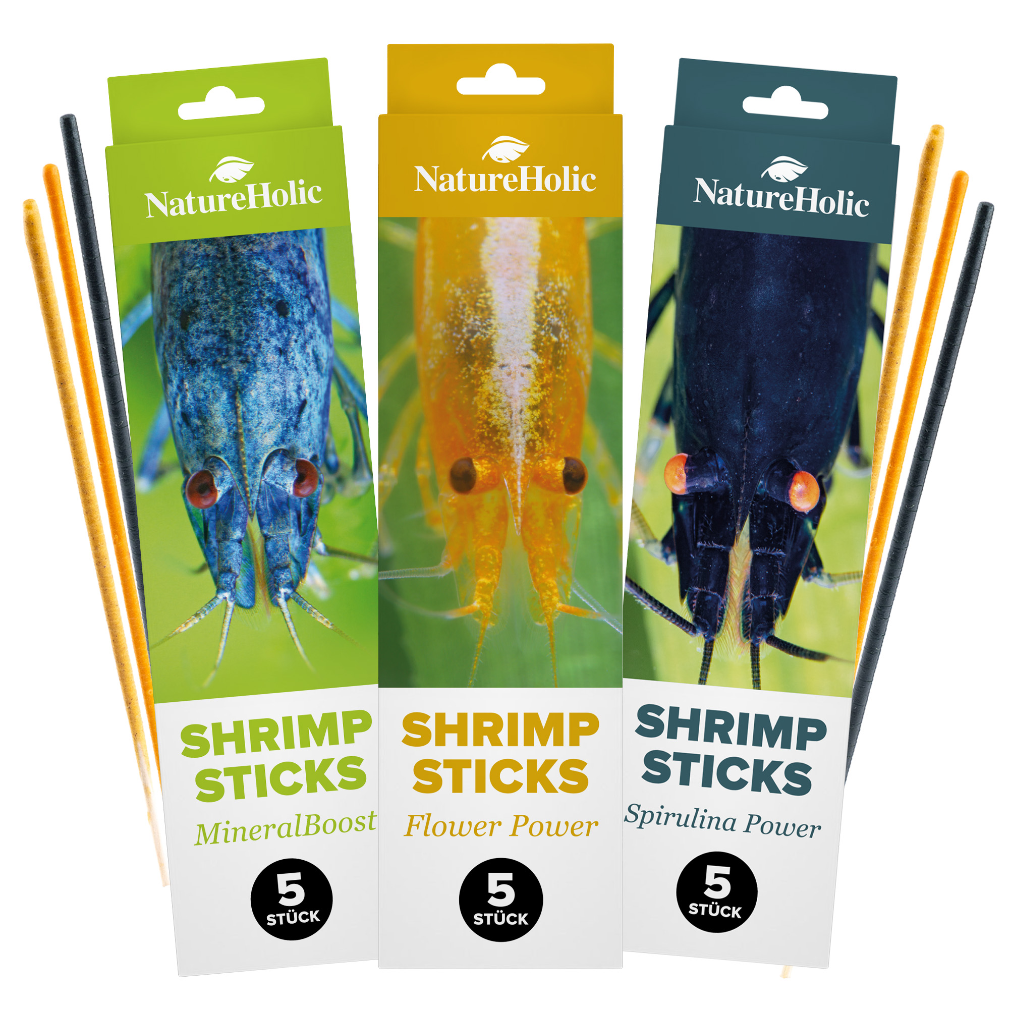 NatureHolic Garnelen Lollies Set, 15x Garnelen Lollis fürs Aquarium