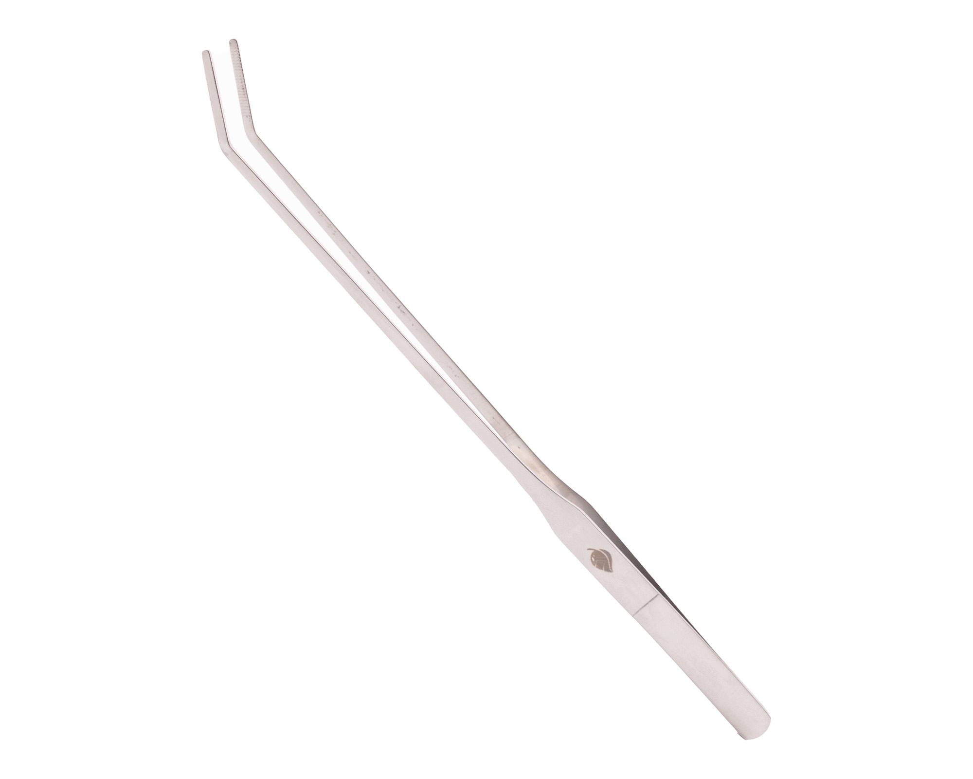 Edelstahl-Pinzette, gebogene Spitze, fein geriffelt