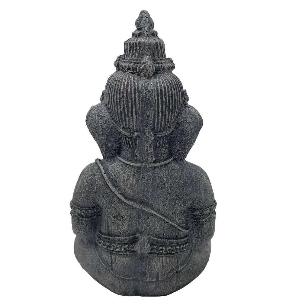 Hobby Mitra Aquarium-Deko: Tempelfigur im Zen-Stil mit gealterter Steinoptik, feinere Oberflächenzeichnung, 12 x 8 x 20 cm, unbedenkliches Material für Süßwasseraquarien (Fische, Garnelen)