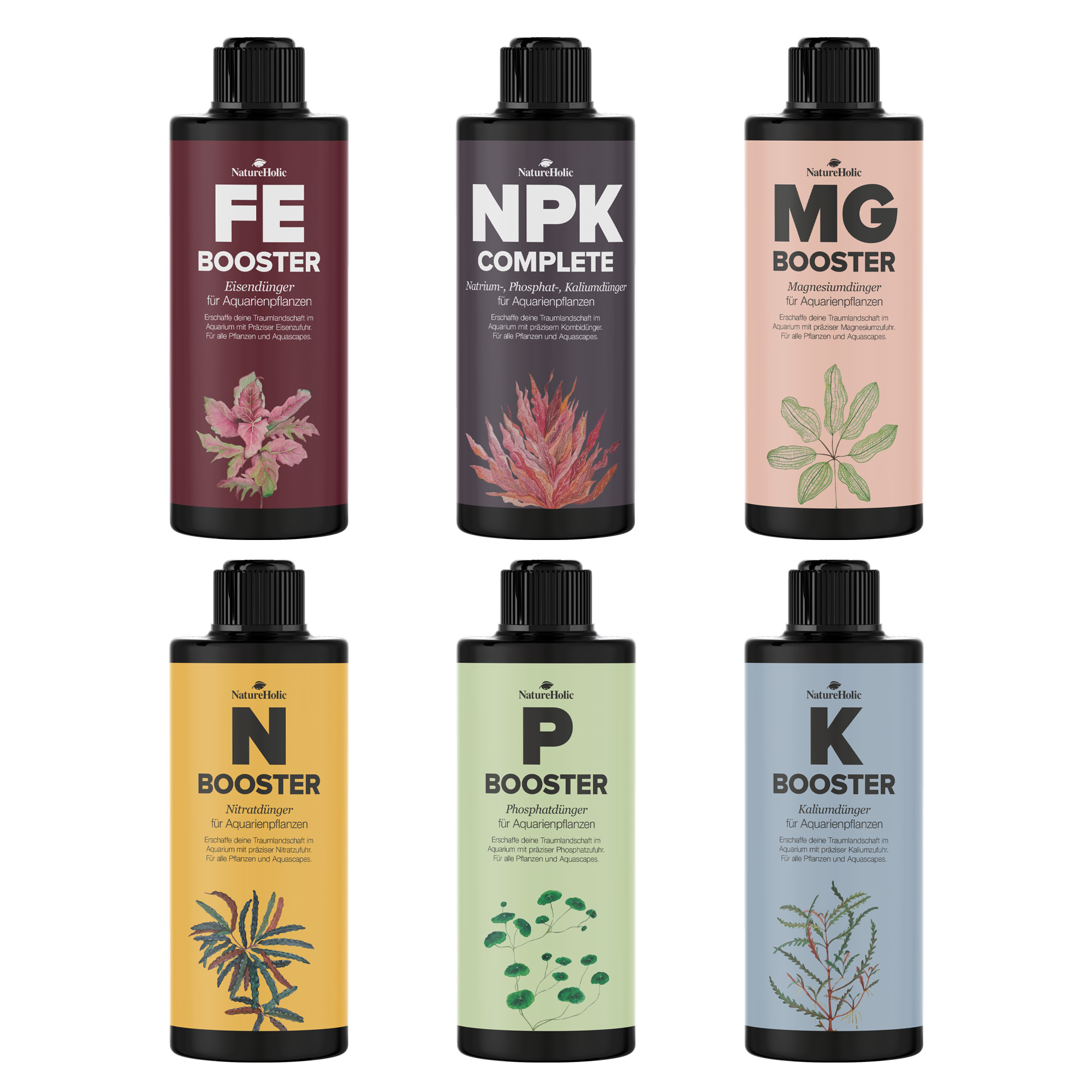 Natureholic Aquarium Dünger Komplettset, 250 - 2000 ml