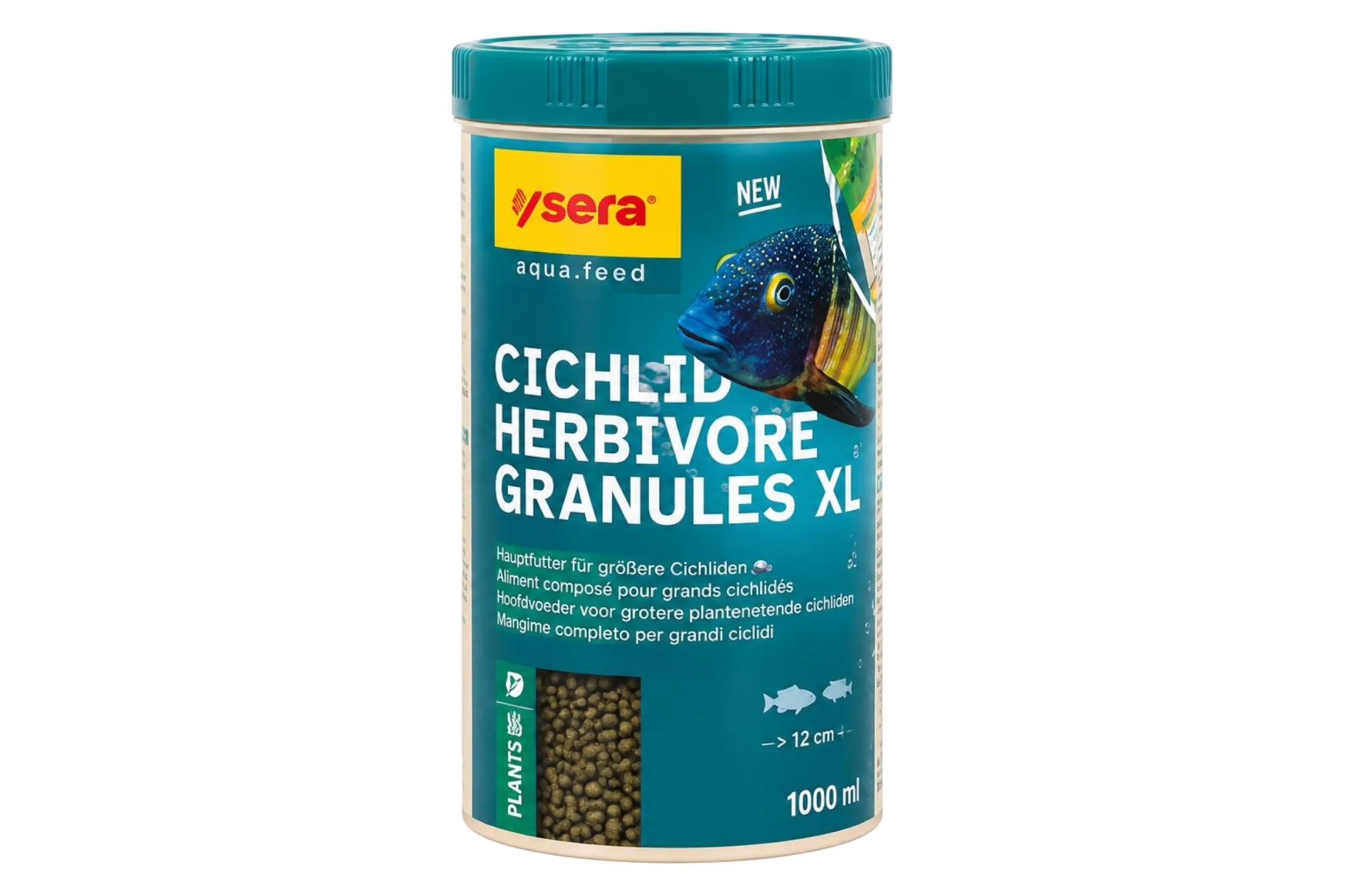 Sera Cichlid Herbivore Granules XL 1000 ml – KI-generierte Abbildung aus Produktreferenz