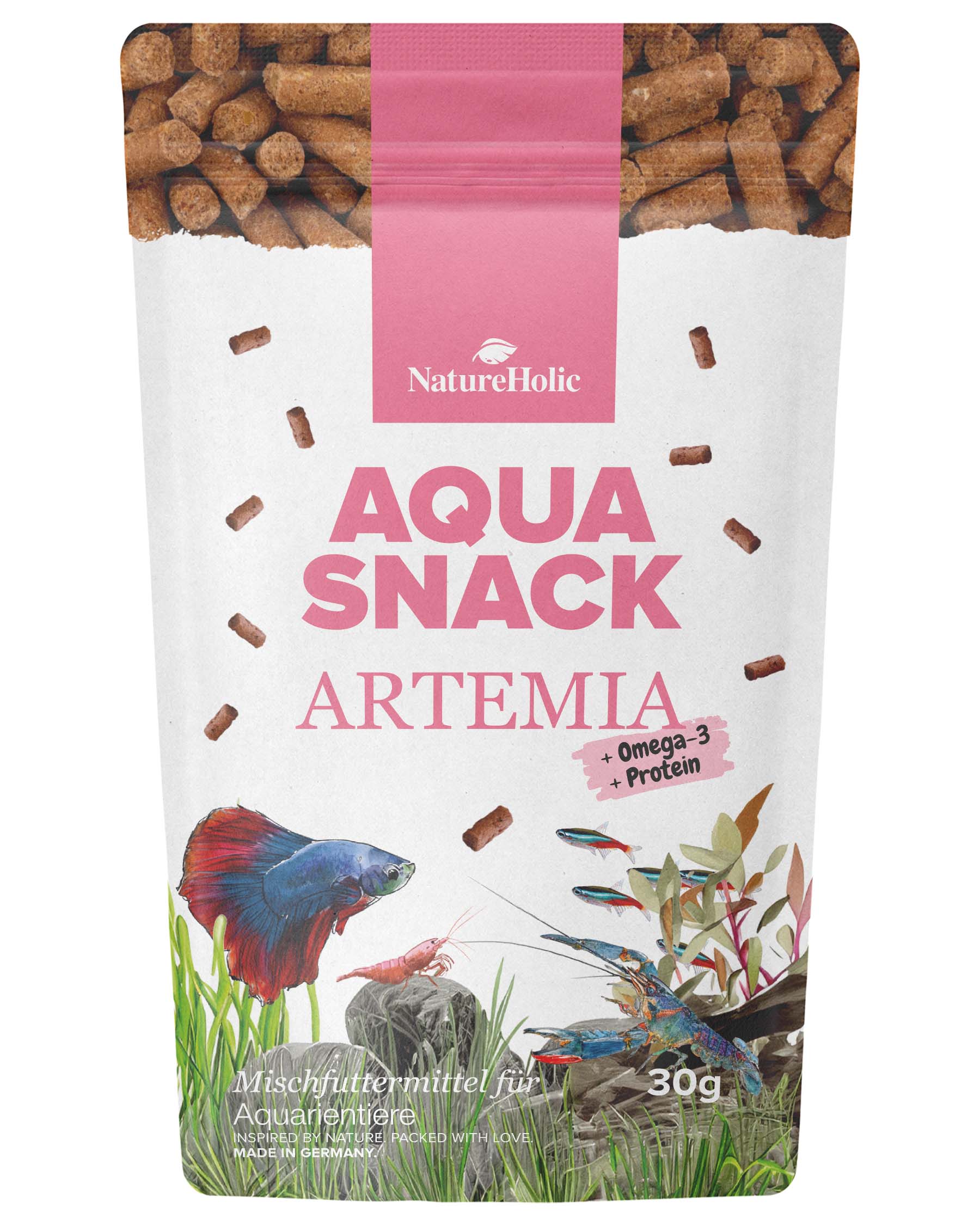 NatureHolic AquaSnack Artemia Sticks, Futtersticks, 30 g