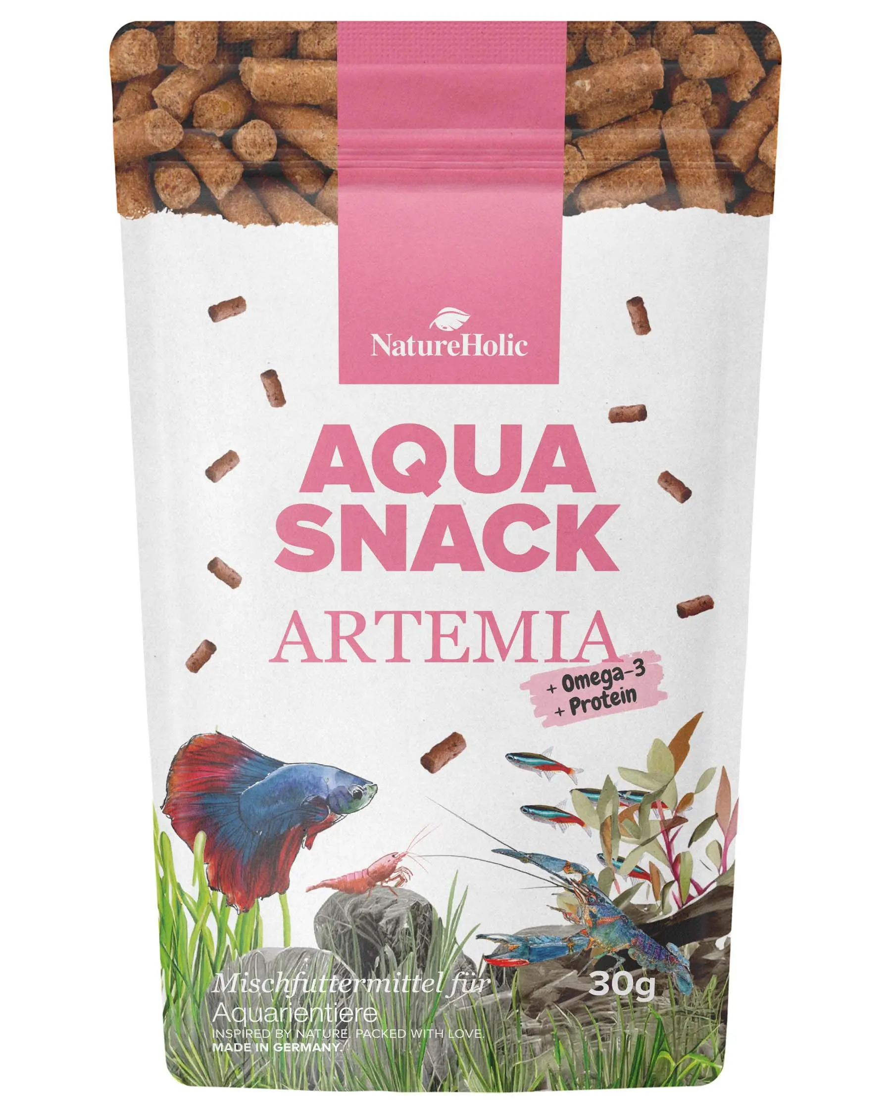NatureHolic AquaSnack Artemia Sticks, Futtersticks, 30 g