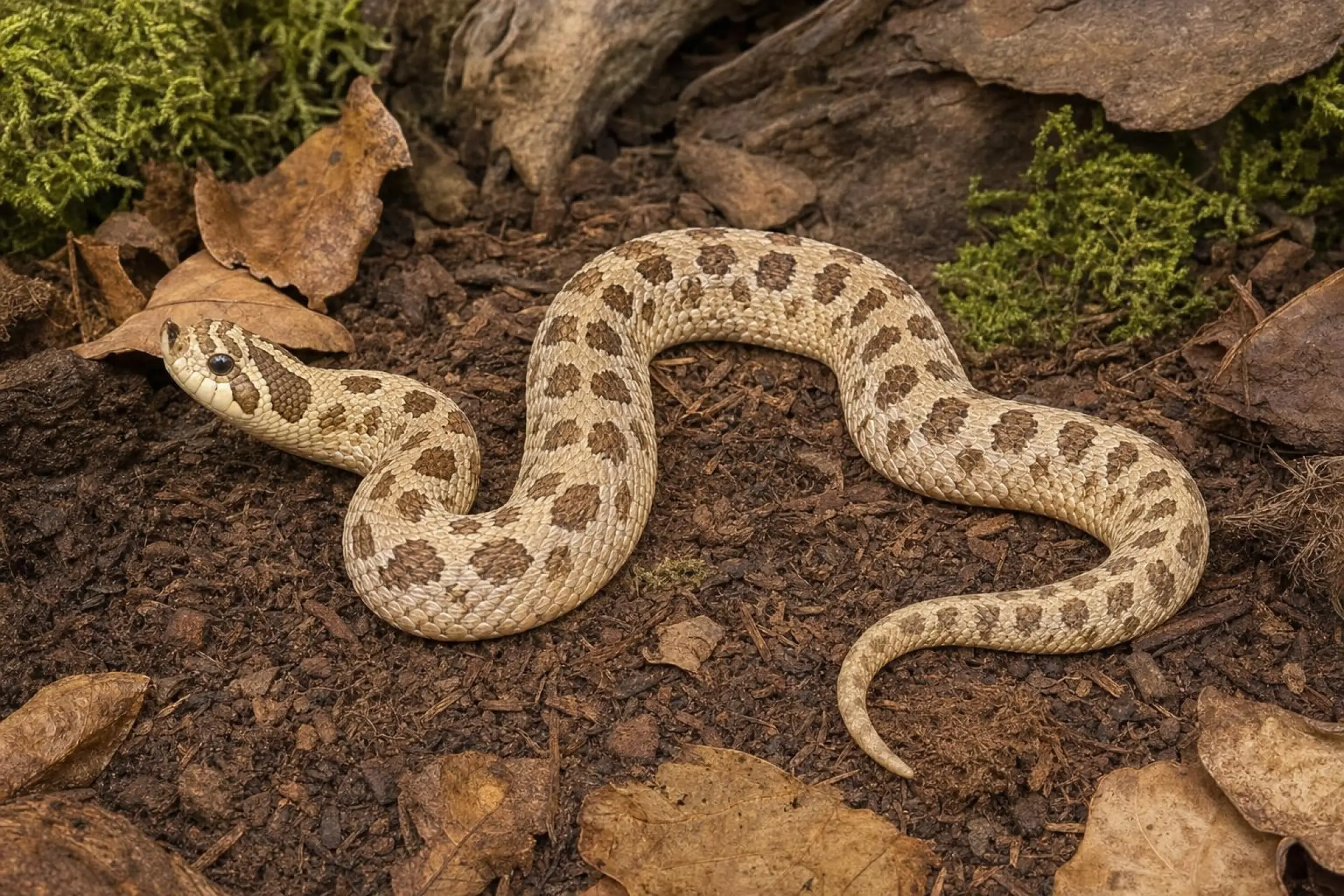 Westliche Hakennasennatter „Albino Conda Arctic“, Heterodon nasicus