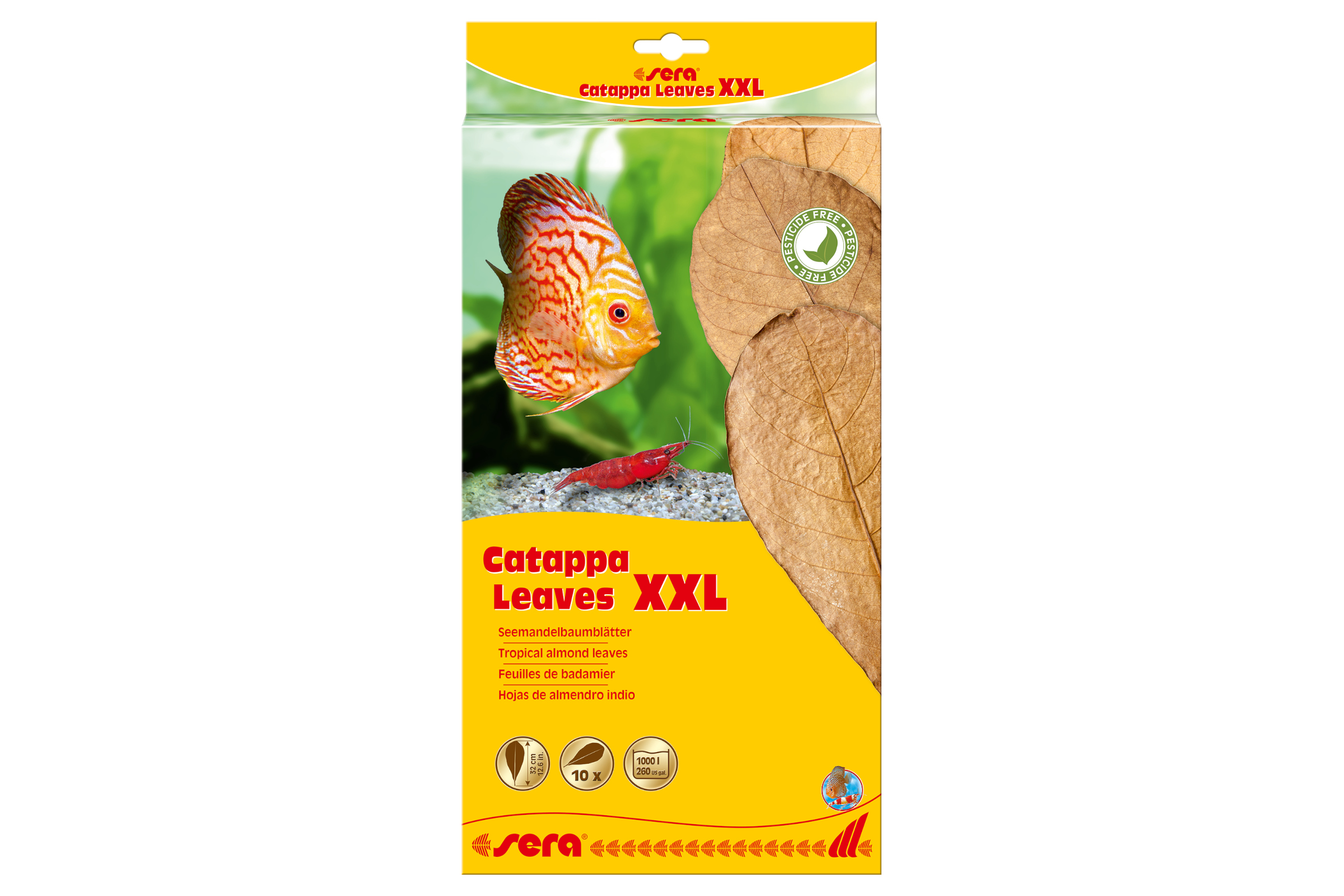 Sera Catappa Leaves XXL, ca. 32 cm, 10 Stück