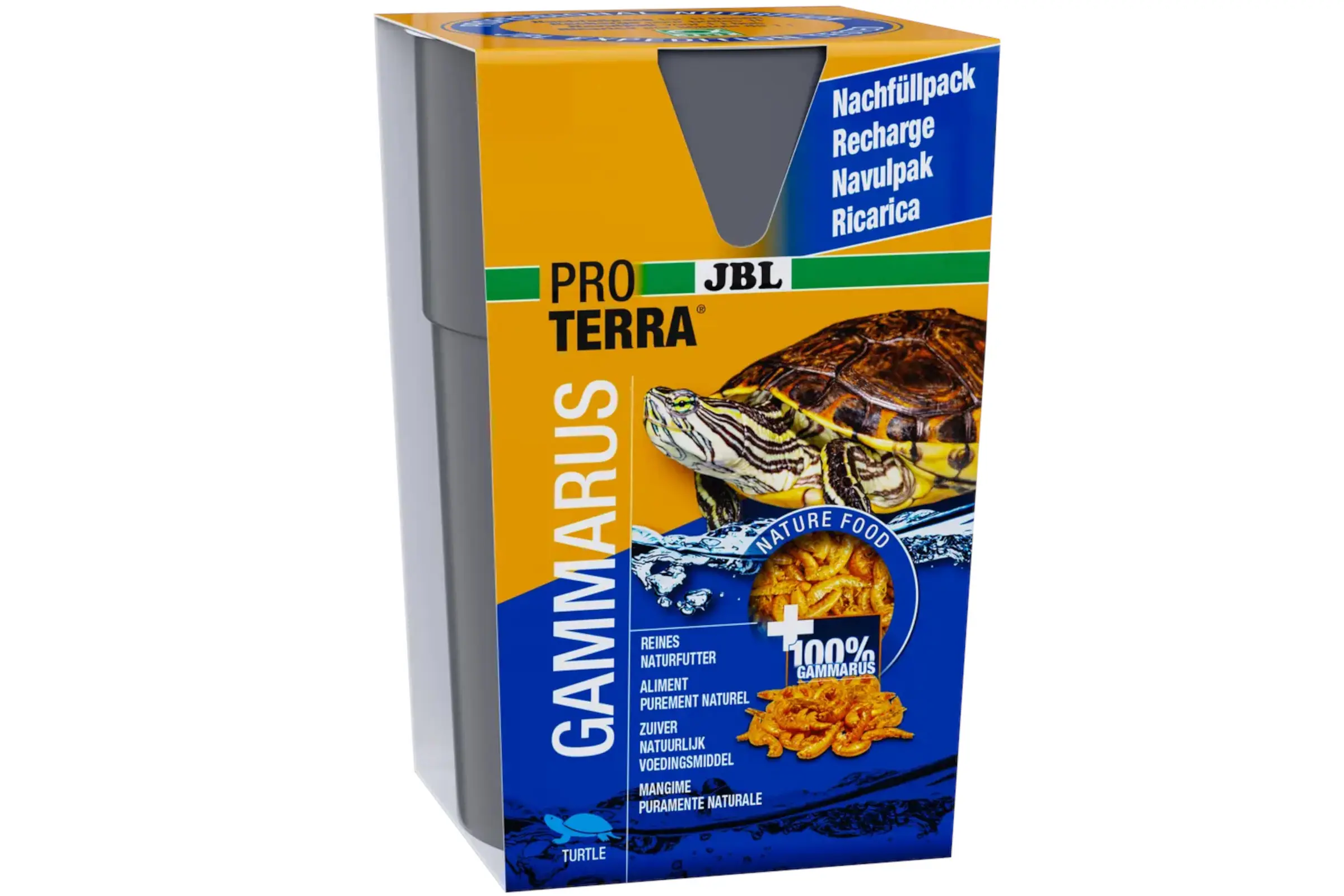 JBL Gammarus Nachfüllpack 80 g Packung für 1000 ml Dose, umweltfreundliche Verpackung, frischeversiegelt; preiswerte Nachfüllpackung mit Inhaltsstoffen identisch zu JBL Gammarus, Naturfutter für Schildkröten