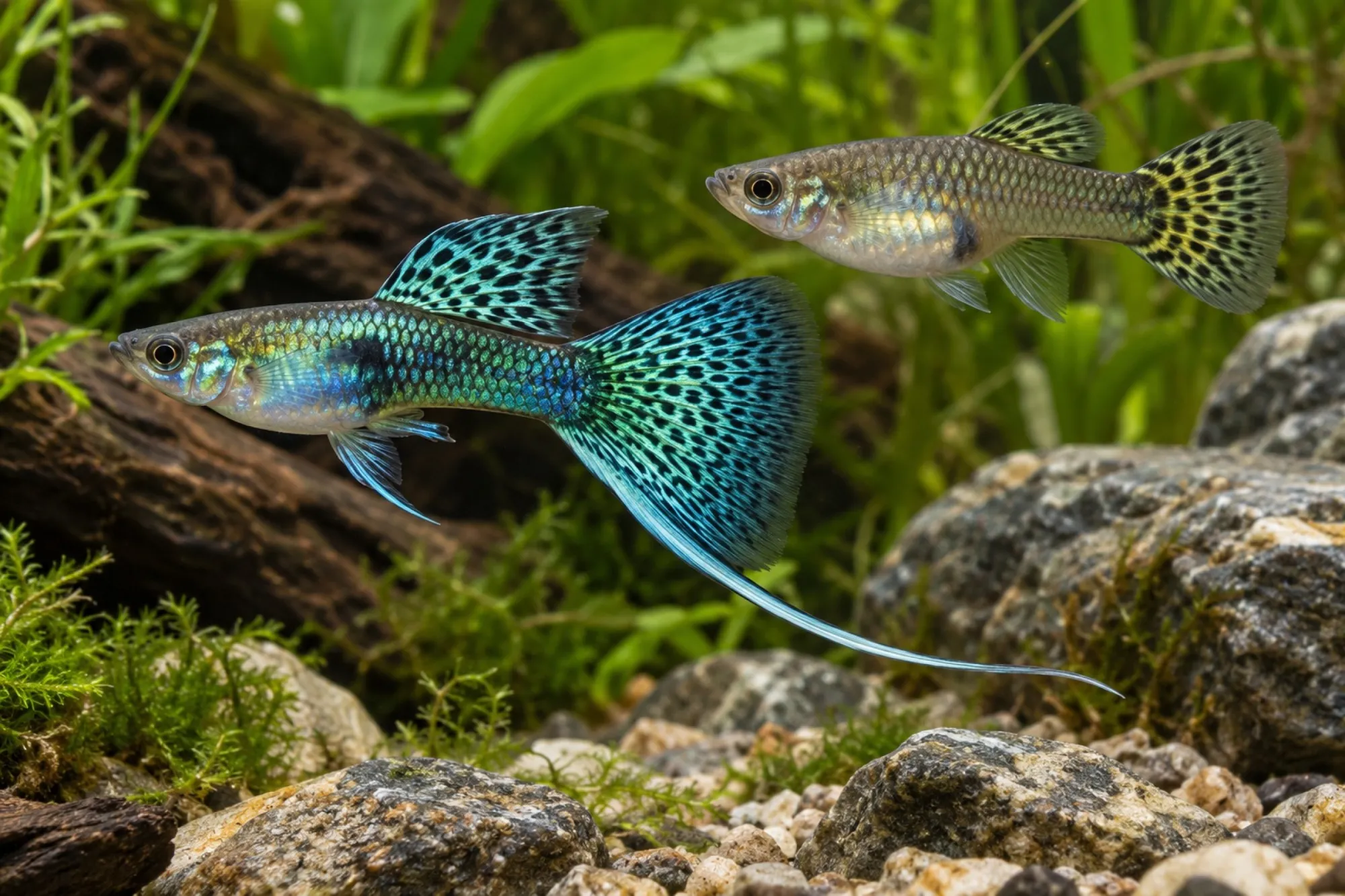 Wiener-Smaragd-Guppy Unterschwert, Poecilia reticulata