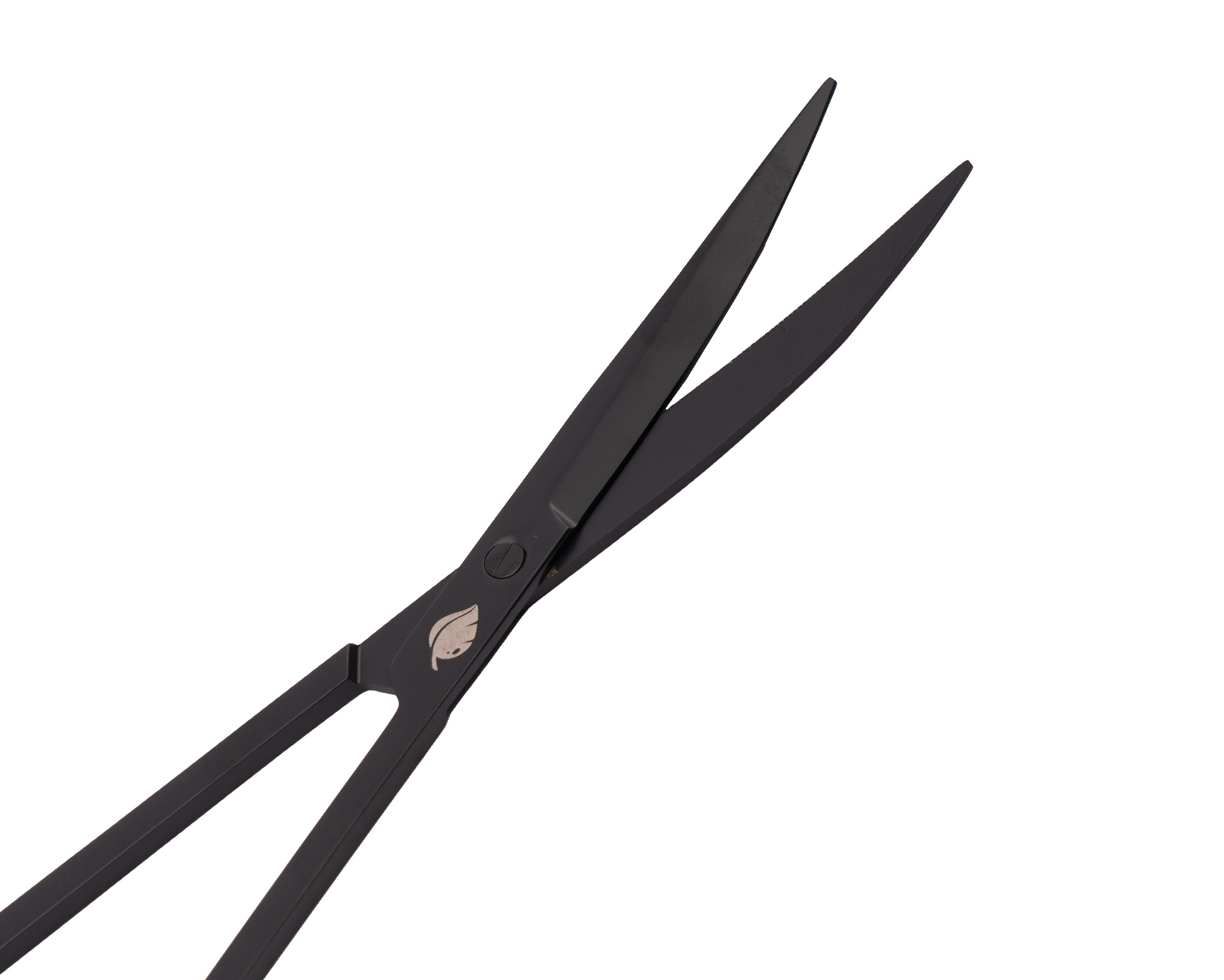 Schwarze Schneiderschere auf weißem Hintergrund